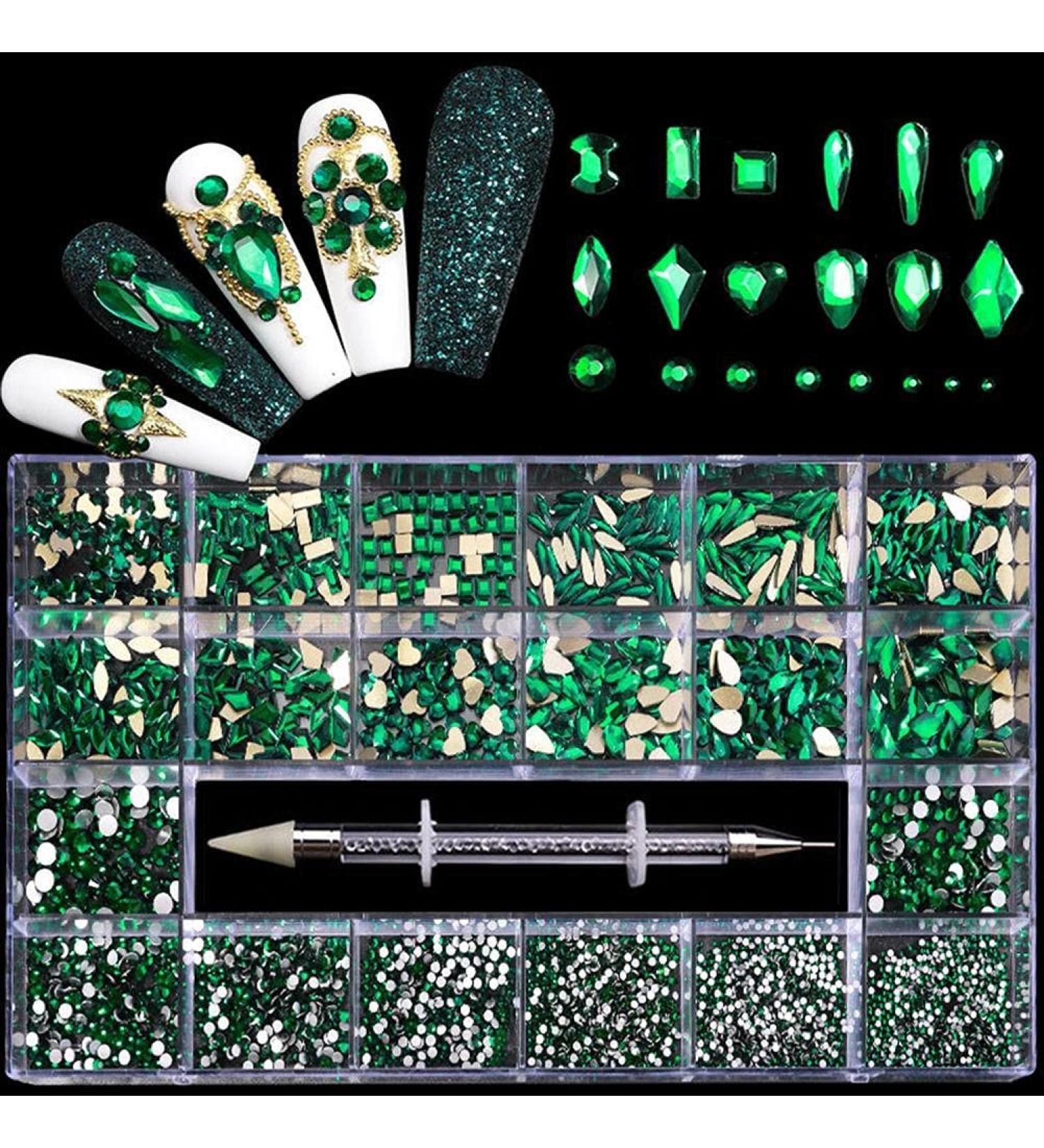 Cacacook Road Stones Set - 9000 Professional Nail Art Glitter Stones 21 Grids of Rhinestone Accessories for Stunning Nail Designs - Buy Online on GoSupps.com