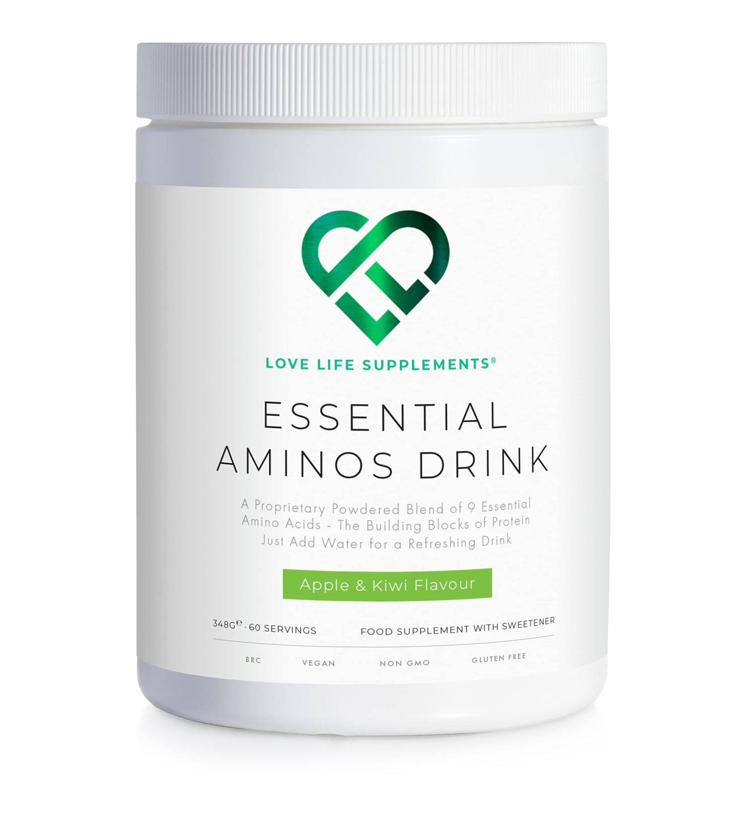 Apple & Kiwi EAA Amino Acids Powder | 2g Leucine, 9 Essential Aminos incl. BCAA's | 348g - 60 Servings | Love Life Supplements - Buy Online on GoSupps.com