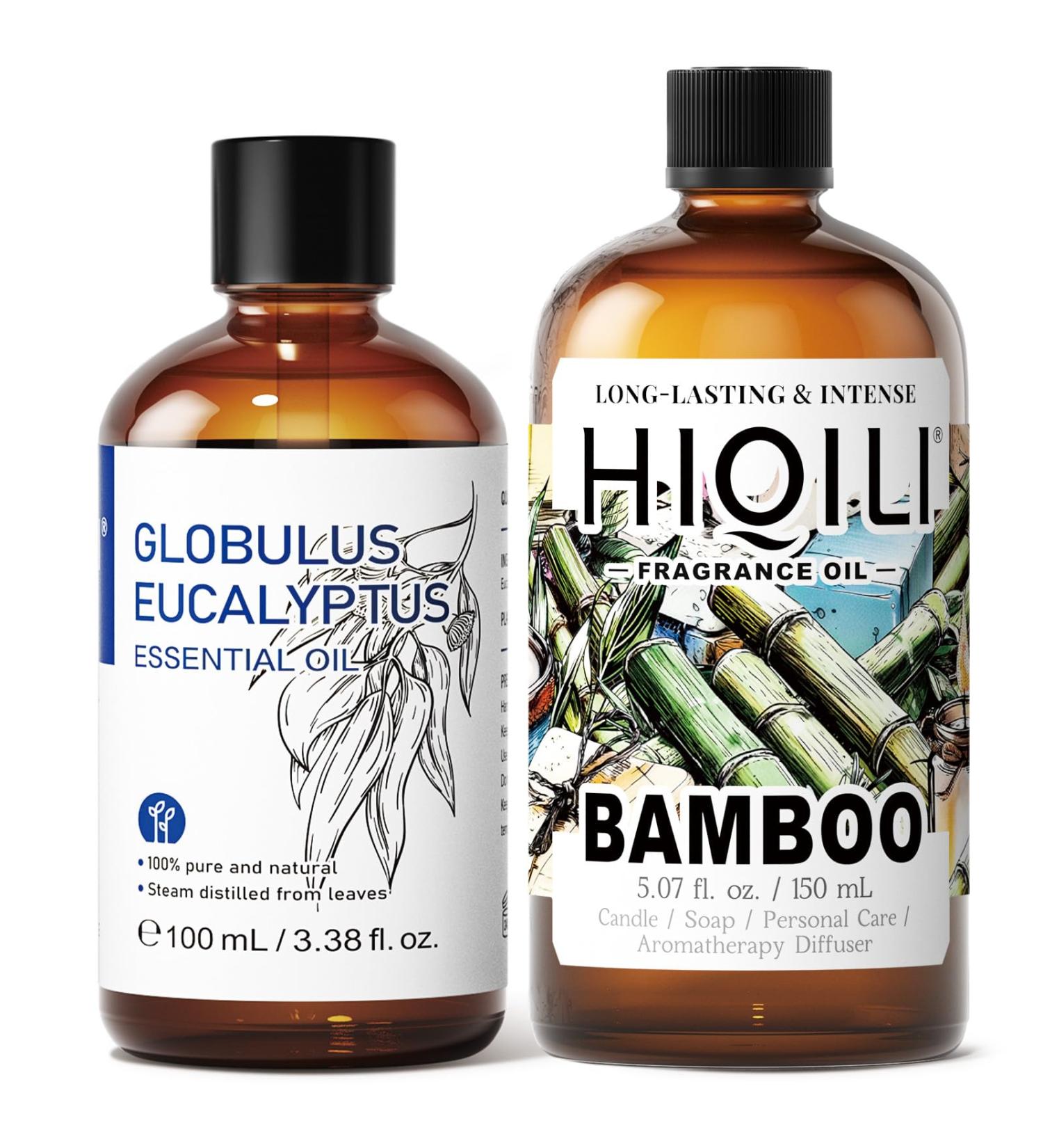 HIQILI 100ML Eucalyptus Essential Oil & 150ML Bamboo Fragrance Oil for DIY Diffuser - Buy Online on GoSupps.com