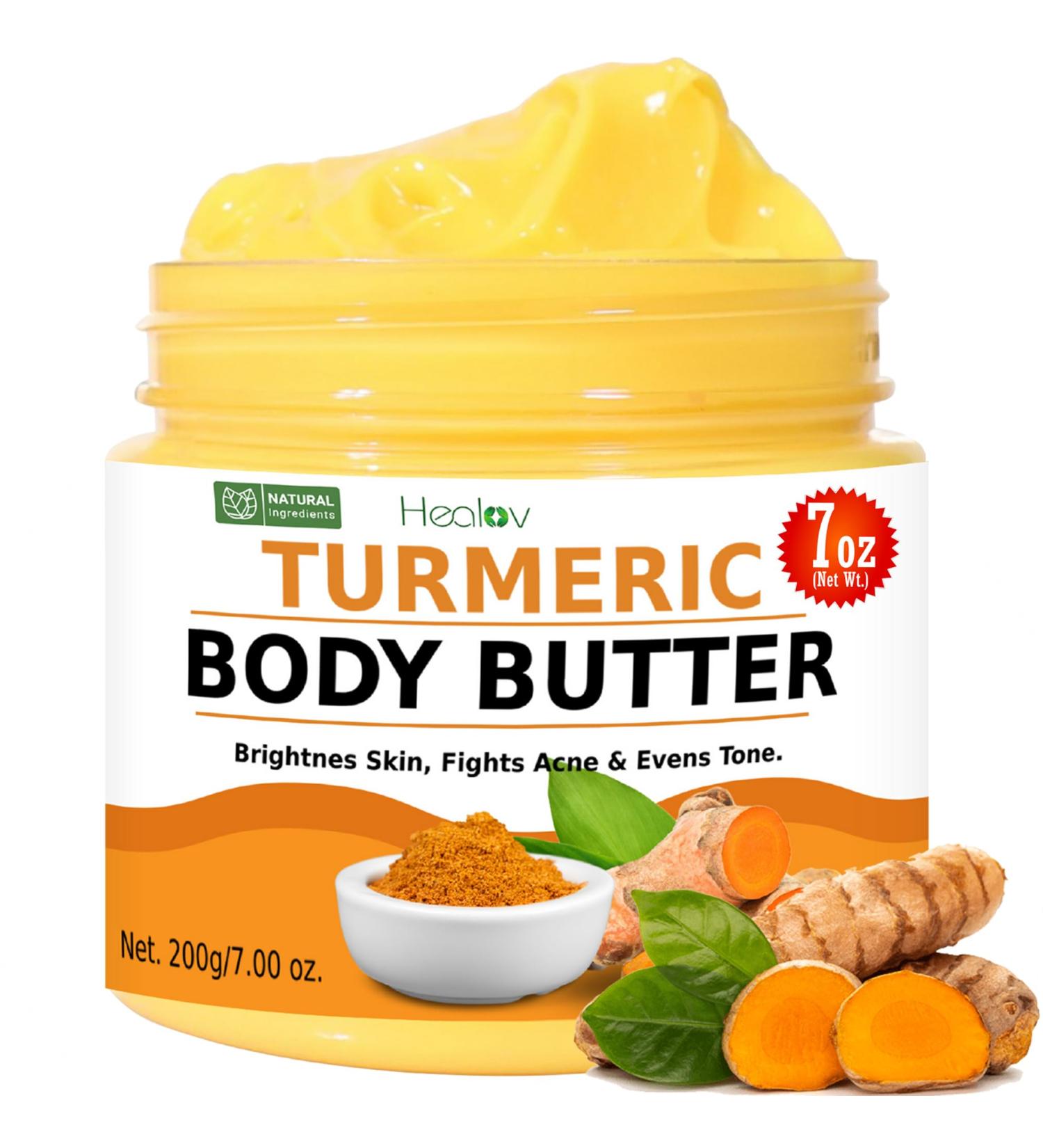Natural Turmeric Face Cream & Whipped Body Butter - Brightening Lotion for Dark Spots Acne & Hyperpigmentation - Buy Online on GoSupps.com