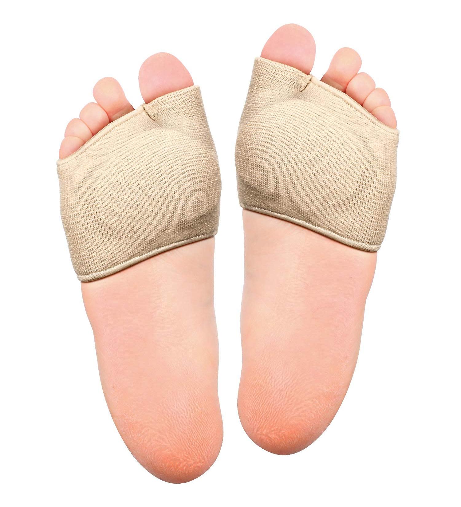 Medium-Footed Cushion - Gel Pad Half Socks for Midfoot & Forefoot Pain Relief (Beige 2 Pieces) - Buy Online on GoSupps.com