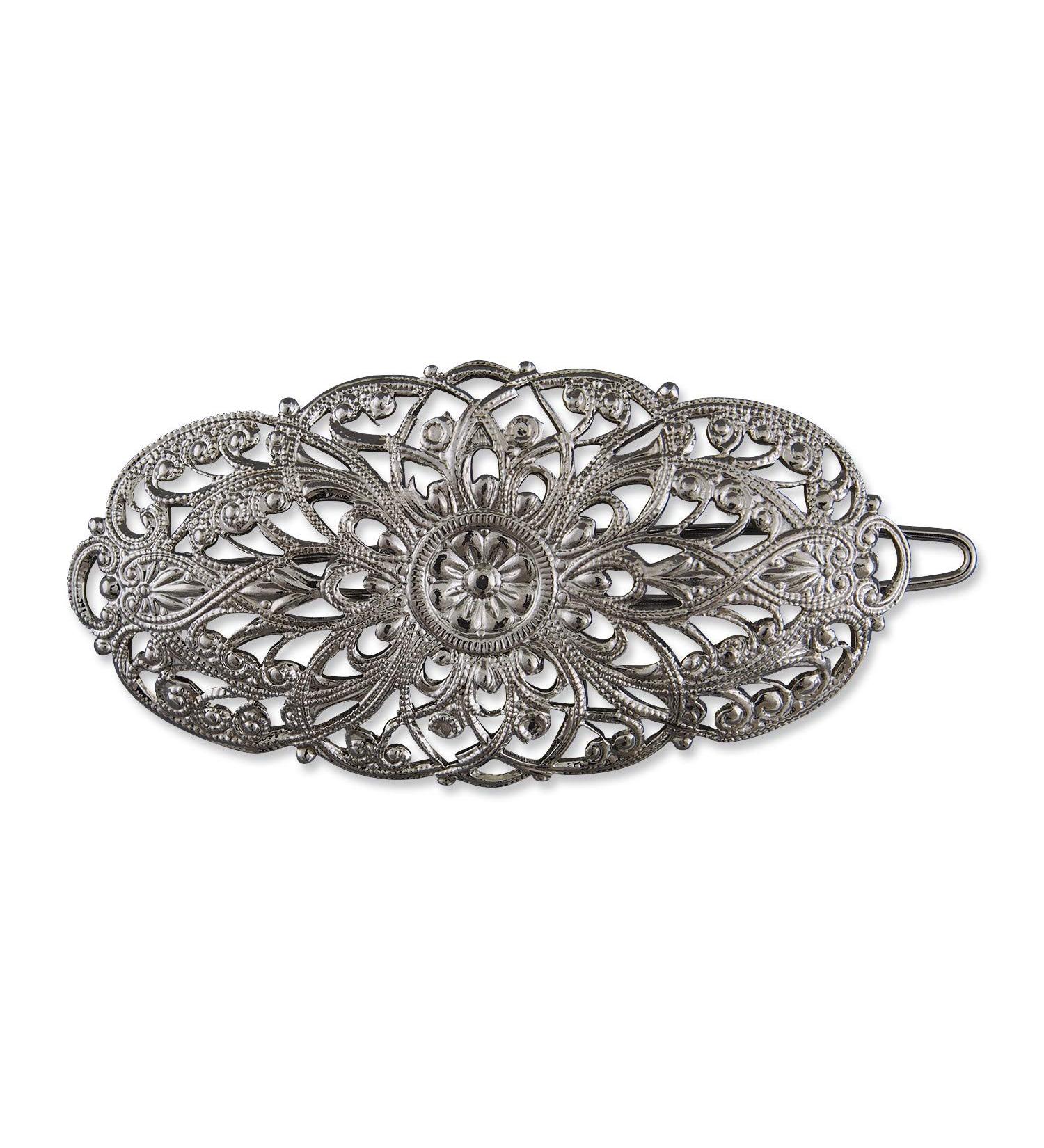 Rivelle Vintage Silver Hair Clip for Women | 5 cm Traditional Wedding Hair Accessory - Buy Online on GoSupps.com