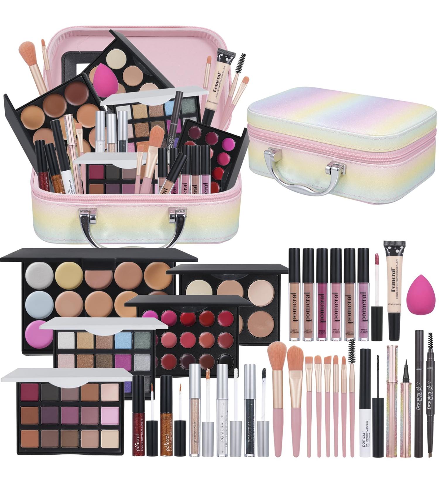 All-in-One Makeup Kit for Teens & Beginners | Eyeshadow Lip Gloss Brushes & More - Buy Online on GoSupps.com
