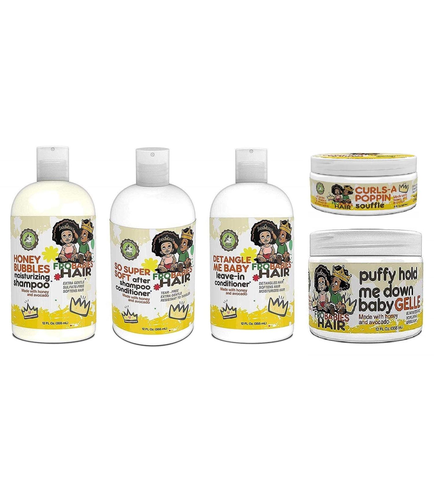 Frobabies Hair FroBabies Hair So Super Soft and Moisturizing Hair Products Combo (SHAMPOO&LEAVEIN-COND&GELLE&SOUFFLE&CONDITIONER) (SH&COND&LEAVEI