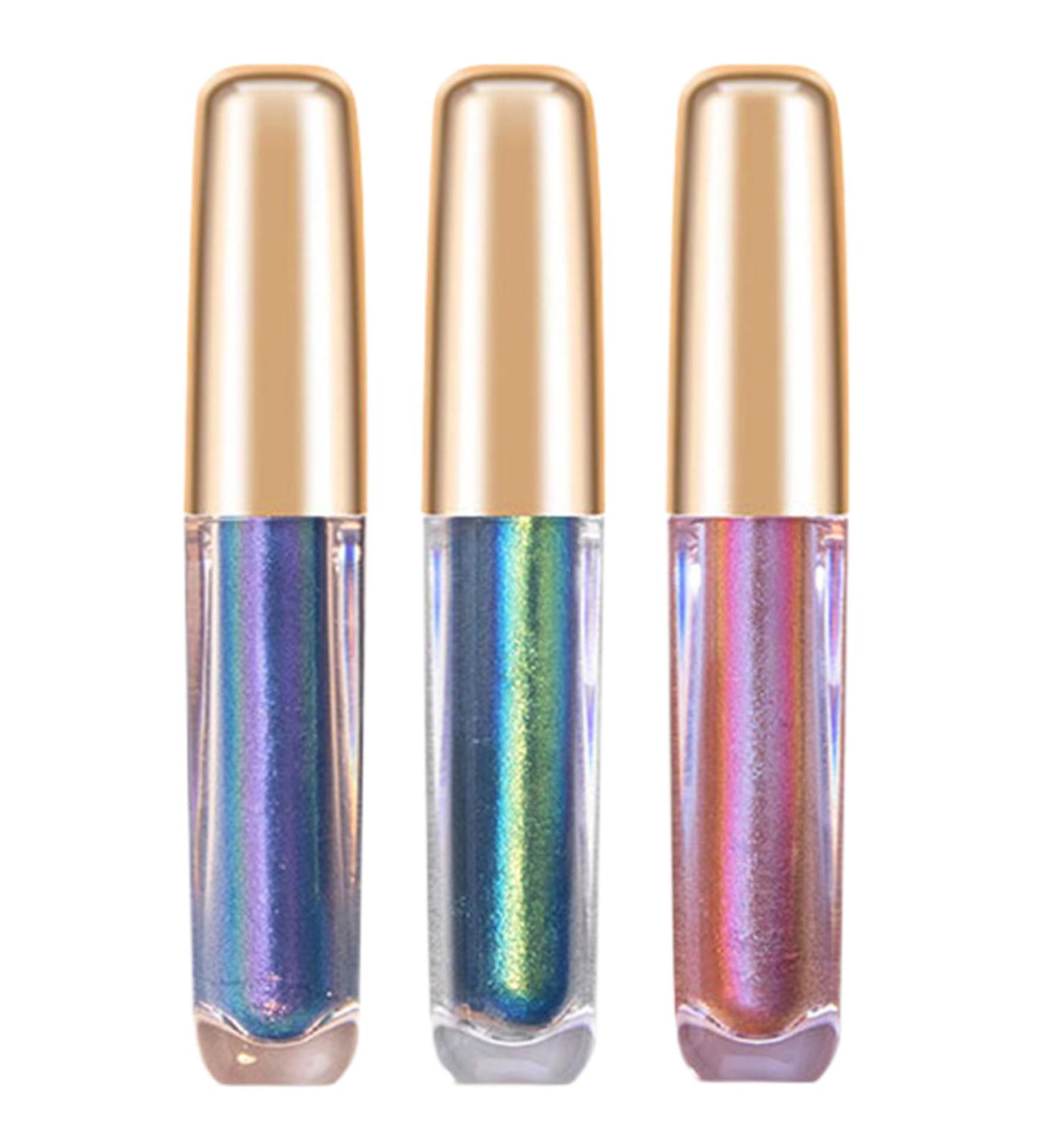 Liquid Glitter Eyeshadow 3PCS Waterproof Metallic Multichrome Eyeshadow Highly Pigment Holographic Eyeshadow Long Lasting Chrome Eyeshadow Type 2 Liquid Glitter Eyeshadow - Buy Online on GoSupps.com