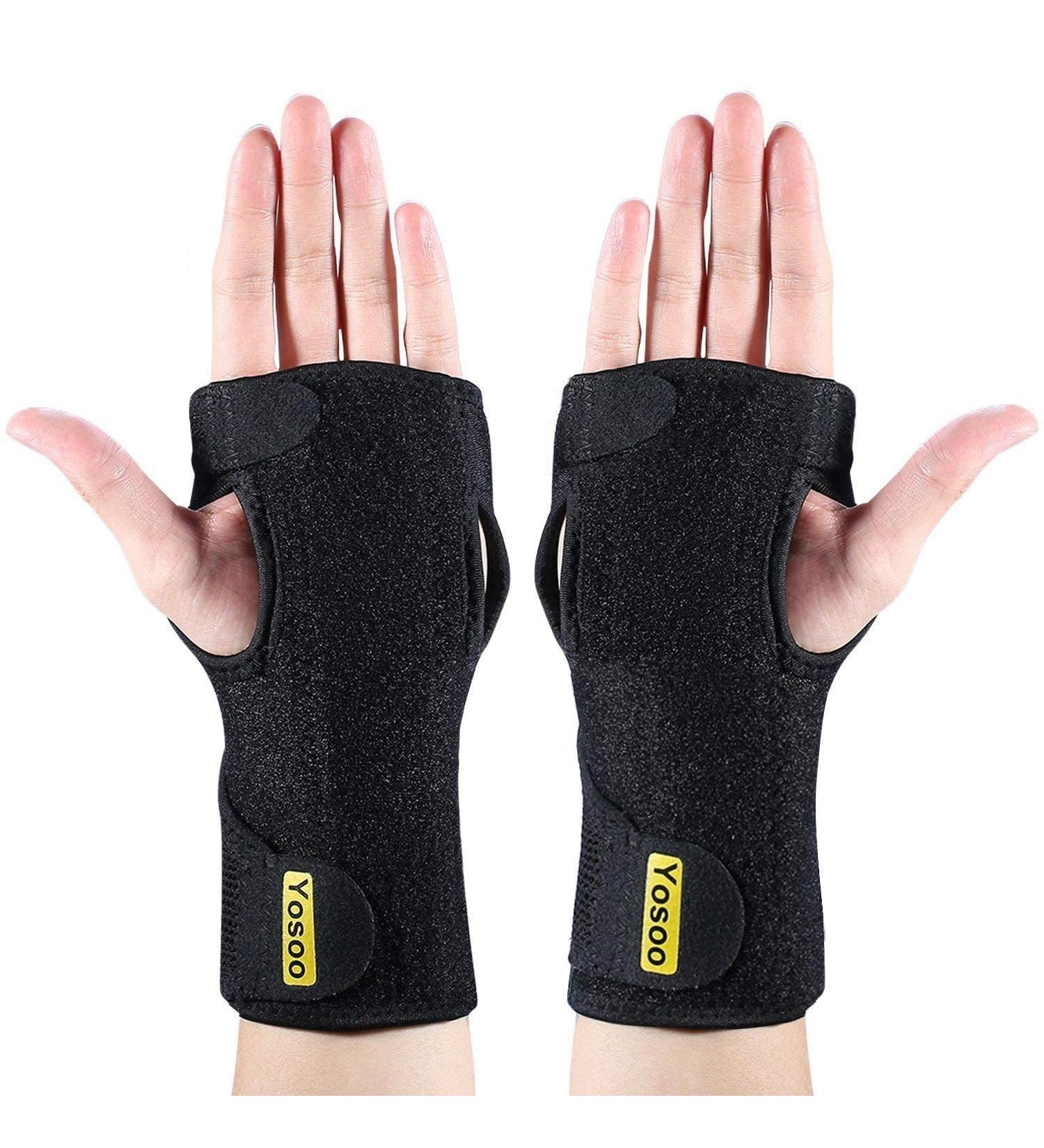 Wrist Brace Yosoo Night Sleep Adjustable Neoprene 1 Pair Wrist Splint Hand Brace for Wrist Carpal Tunnel Syndrome Support Arthritis Sprains and Bursitis Black Wrist Support - Buy Online on GoSupps.com