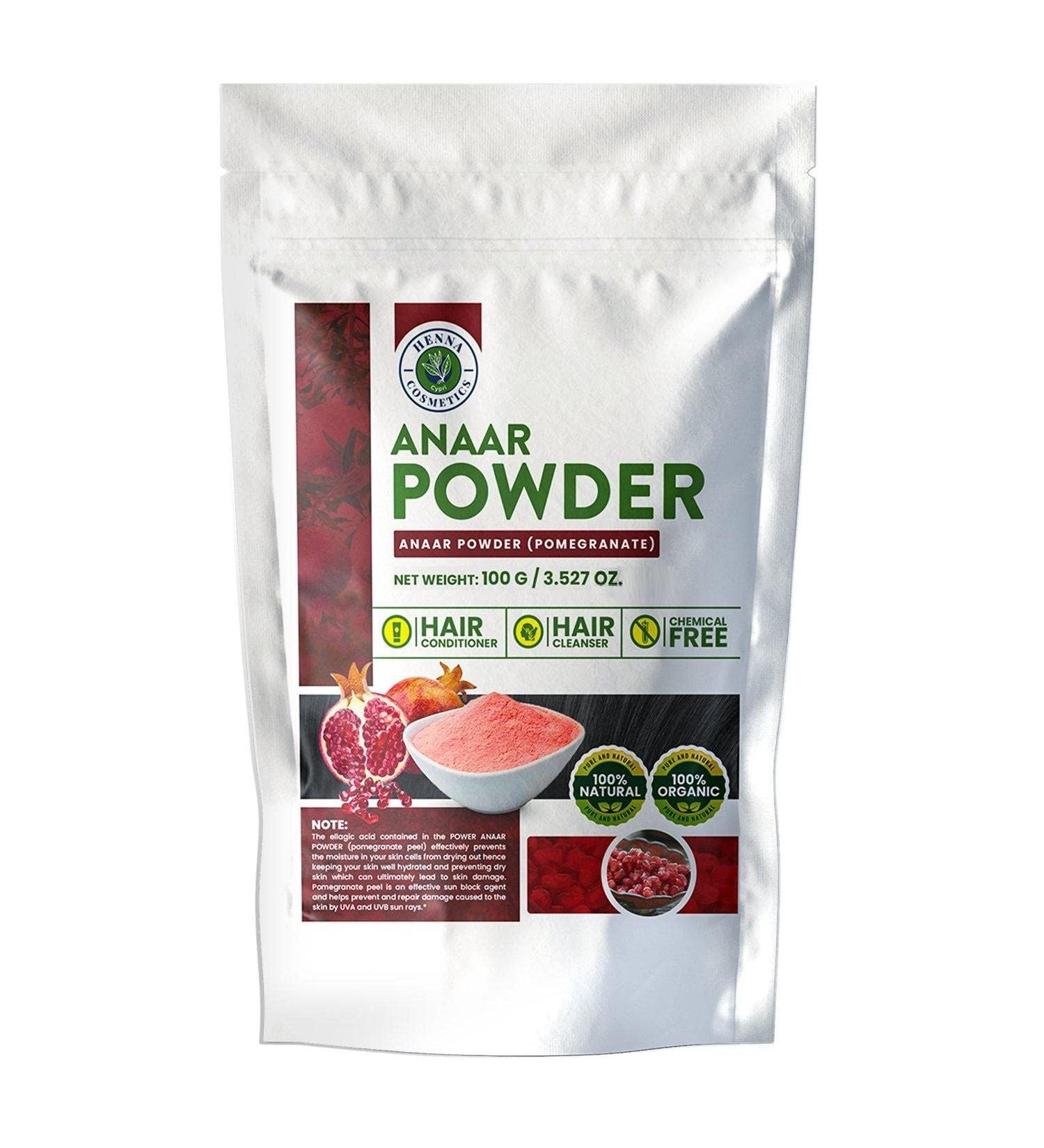 100% Natural Organic Anaar Powder Hair Conditioner - 100g | Henna Cosmetics for Healthy Hair - Buy Online on GoSupps.com