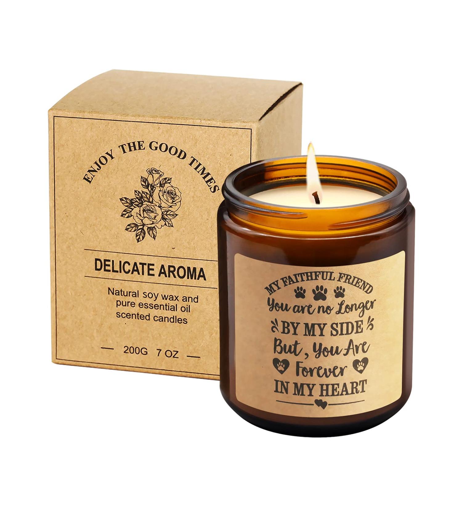 Aromaflare Lavender Scented Dog Memorial Candle - Sympathy Gift for Dog Lovers - Buy Online on GoSupps.com