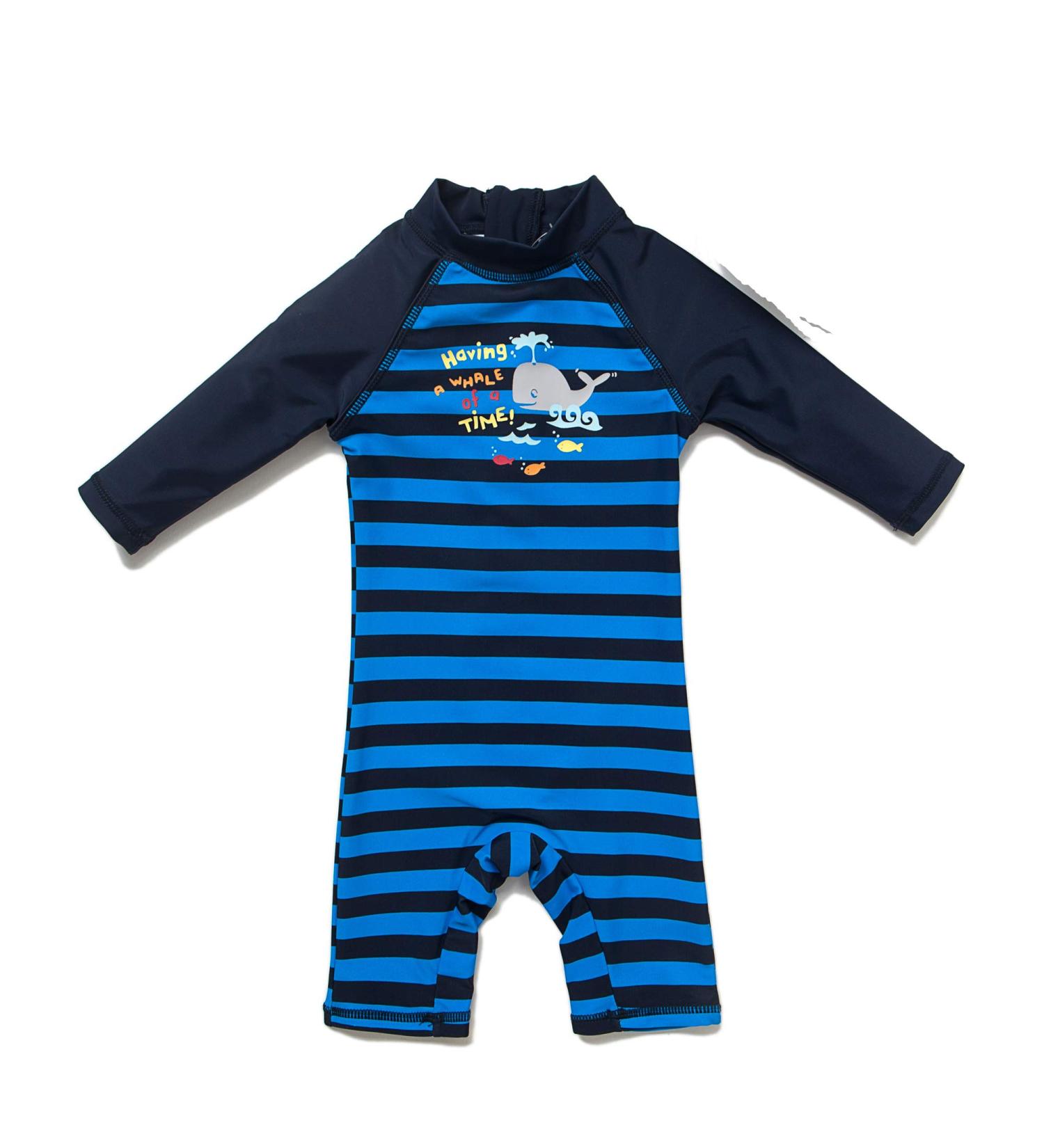 BONVERANO Baby Boys Swimsuit/Sunsuit UPF 50+ Sun Protection with Sun Hat - 3 Months (Grey Whale) - Buy Online on GoSupps.com