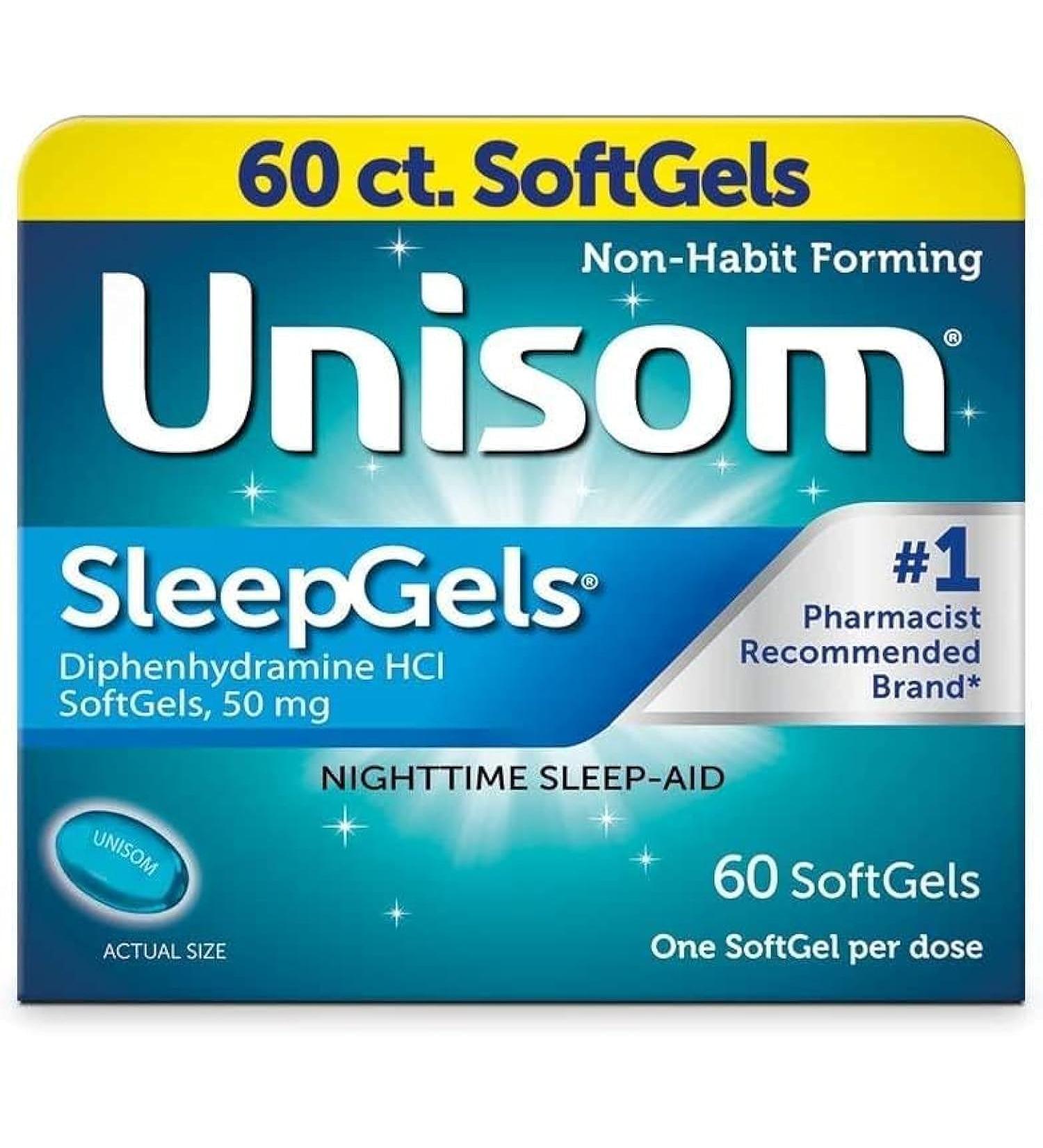 Buy Unisom SleepGels 60 ct - Pack of 2 | Fast International Shipping - Best Sleep Aid - Buy Online on GoSupps.com