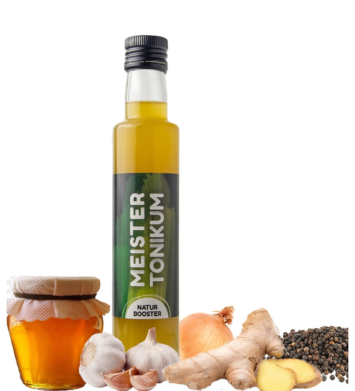Master Tonic Nature Organic Vinegar 250ml | Superfood Vital Drink with Turmeric Lemon & Garlic | Immune Booster & Salad Dressing - Buy Online on GoSupps.com