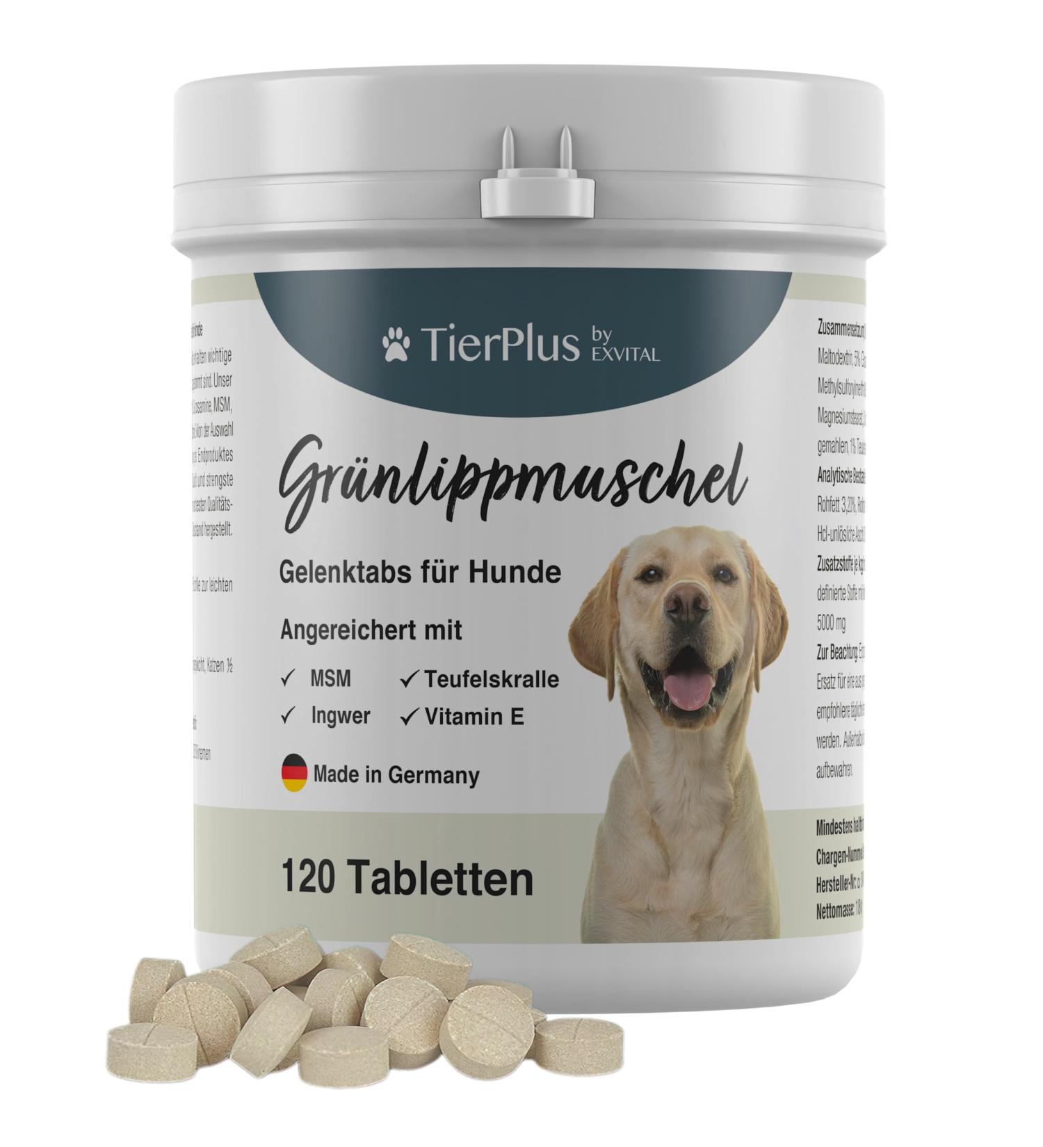 Animal Plus Joint Tablets for Dogs | Green Lipped Mussel MSM Glucosamine & More | 120 Pieces Made in Germany - Buy Online on GoSupps.com