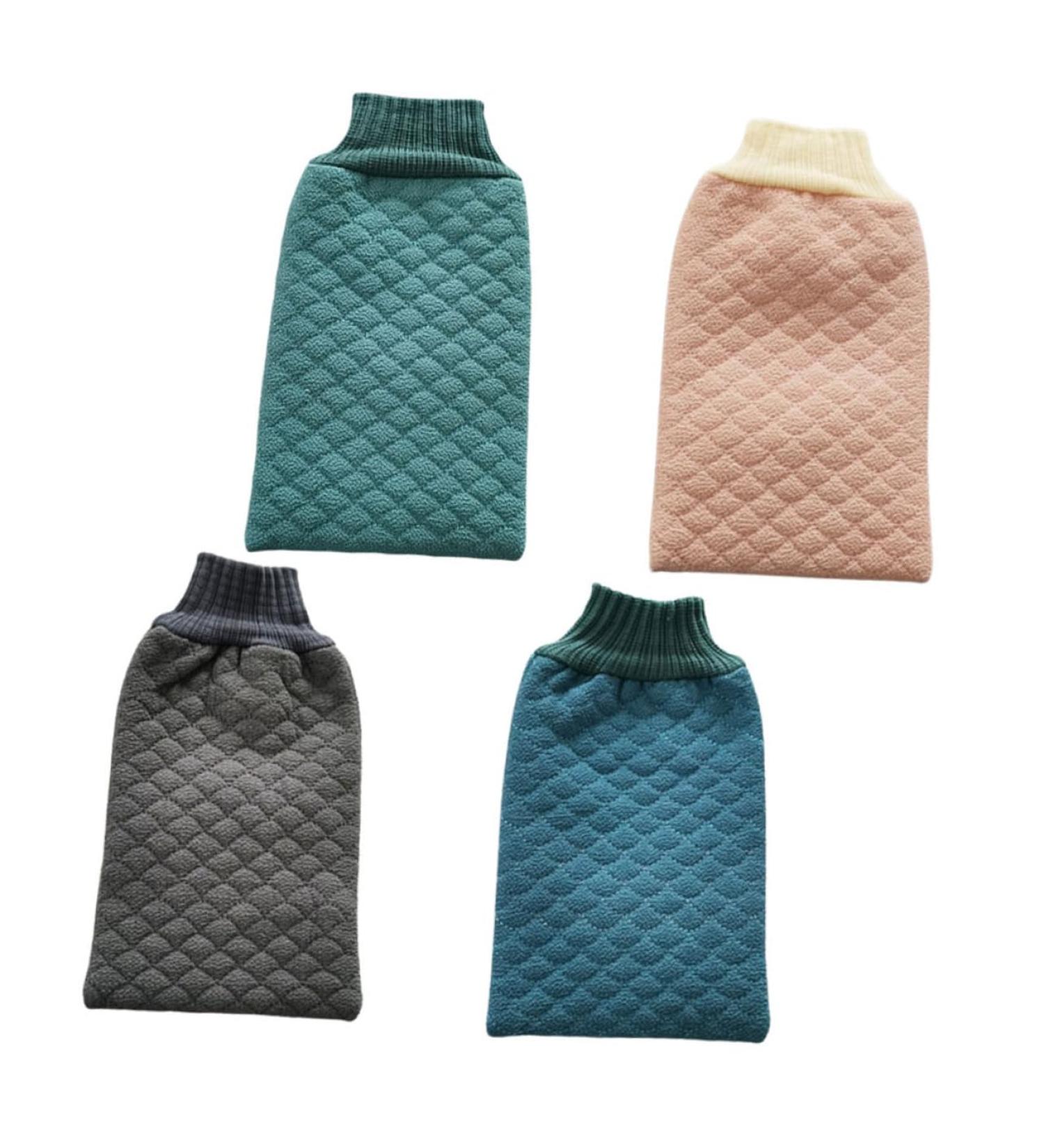 Beaupretty 4pcs Exfoliating Bath Towel Set Body Scrubber Gloves & Korean Mitts for Ultimate Clean | Ideal for Spa & Self-Care - Buy Online on GoSupps.com