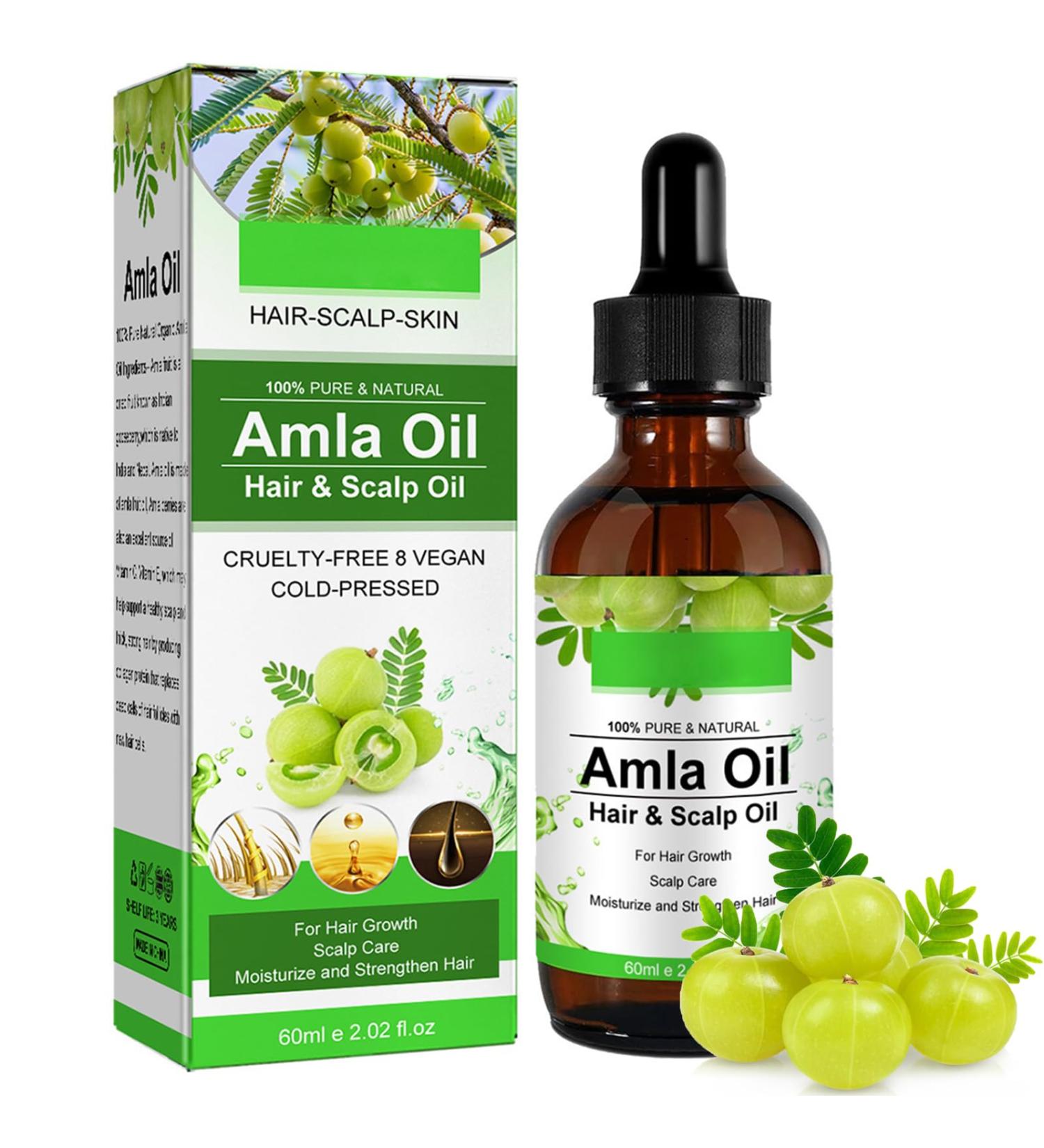 Amla Oil - Amla Hair Oil - Indian Amla Oil for Hair & Skincare - 100% Natural - Amla Oil for Natural Beautiful Long Soft & Strong Hair - Indian Hair Oil for Skin and Face (1) - Buy Online on GoSupps.com