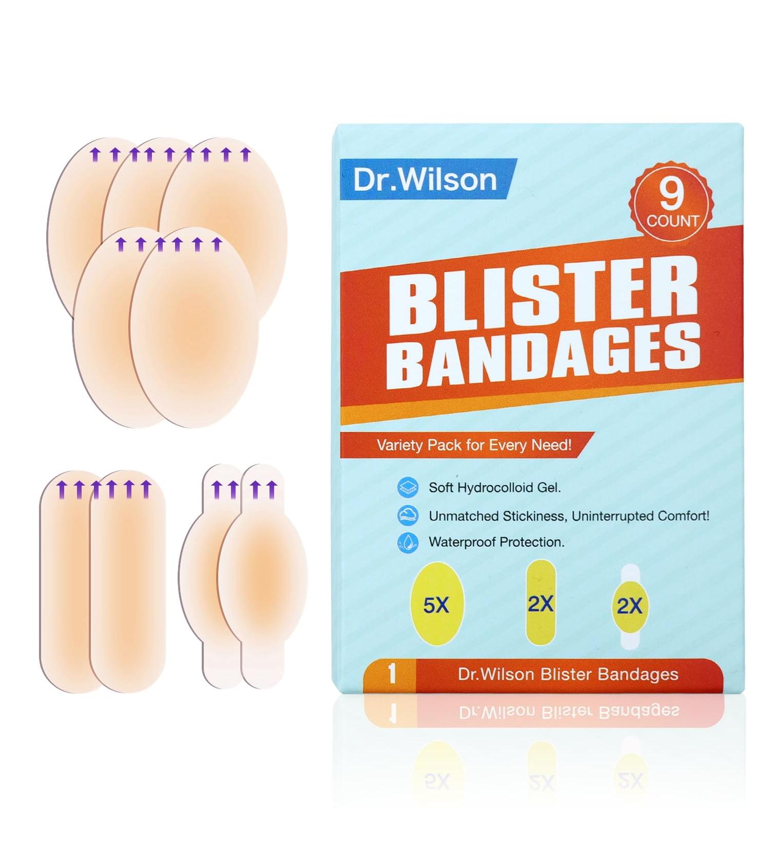 Blister Bandages for Feet - Extra Cushioning Gel Pads & Hydrocolloid Adhesive Tape | Water Resistant 6ct - Buy Online on GoSupps.com