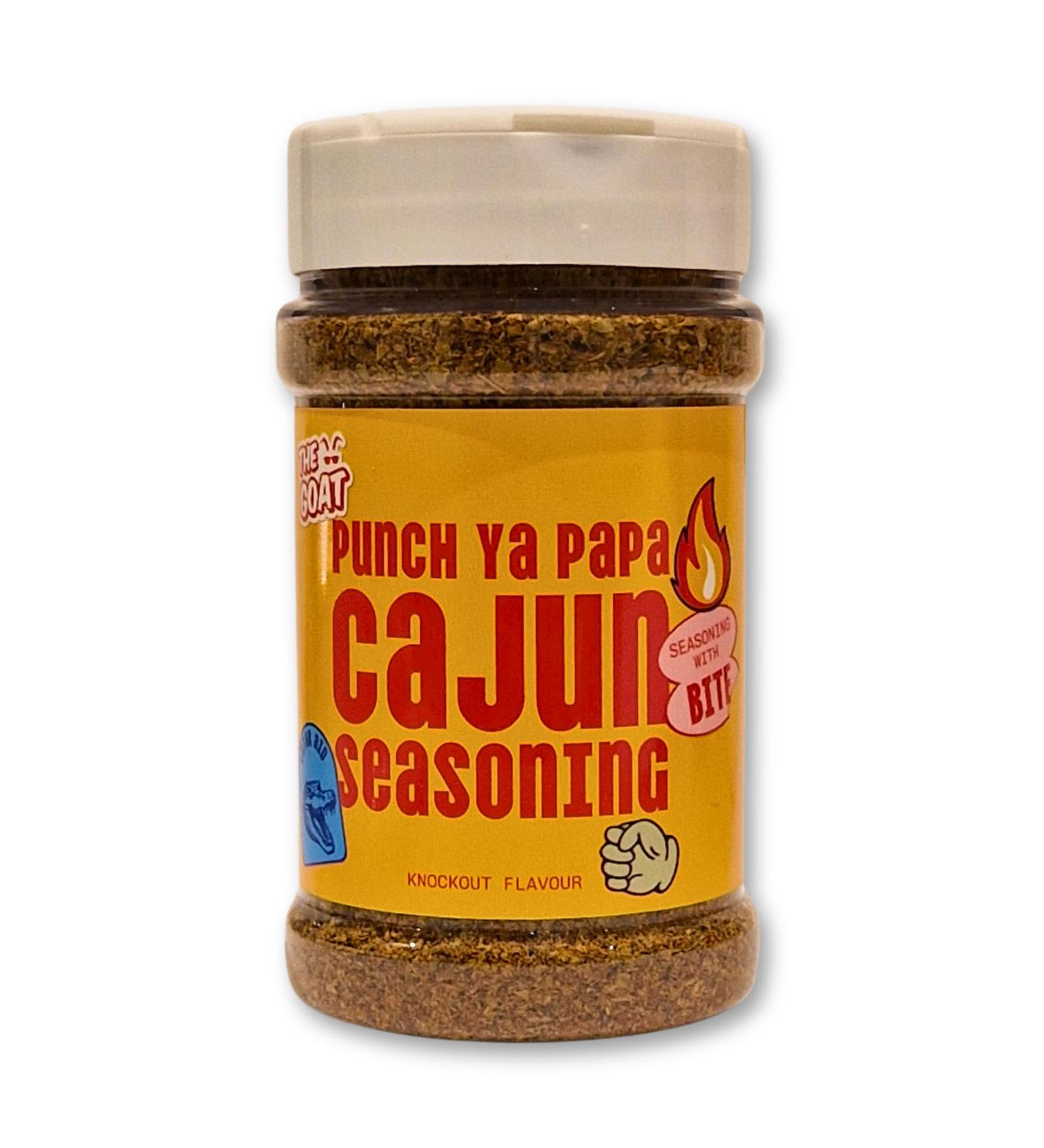 Punch Ya Papa Cajun Seasoning Blend - Jumbo 120g Shaker: All-Purpose Cajun Spice Mix made in the UK Ideal for Seafood Boil BBQ Meat Veggies Fish Louisiana Style Dry Marinade - The GOAT. - Buy Online on GoSupps.com