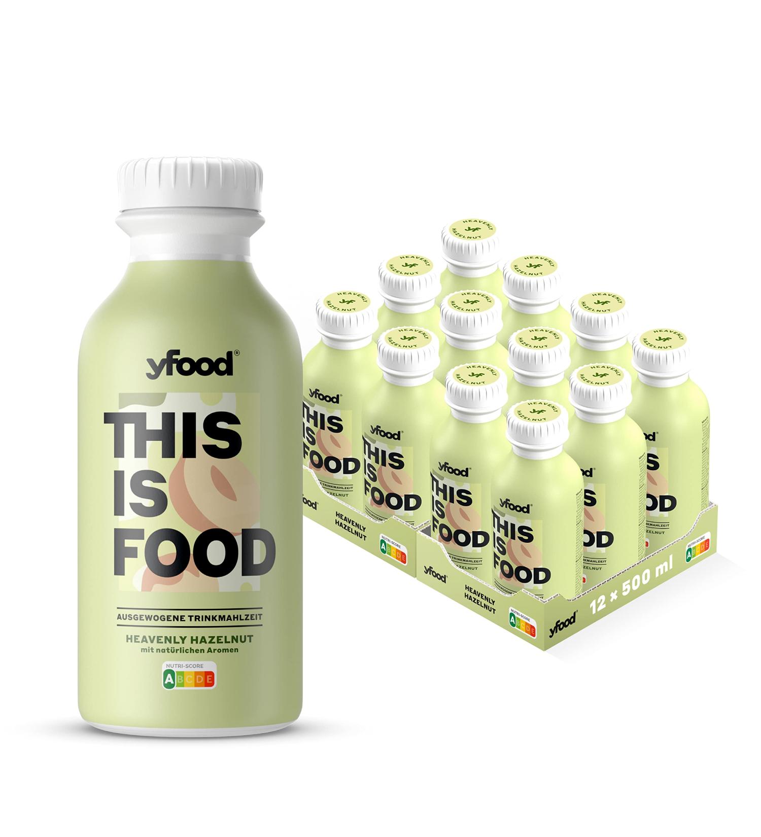 Buy YFOOD Heavenly Hazelnut Drink - Nutrient-Rich Meal Replacement with 33g Protein & 26 Vitamins (12 x 500ml) - Delicious On-the-Go Nutrition - Buy Online on GoSupps.com
