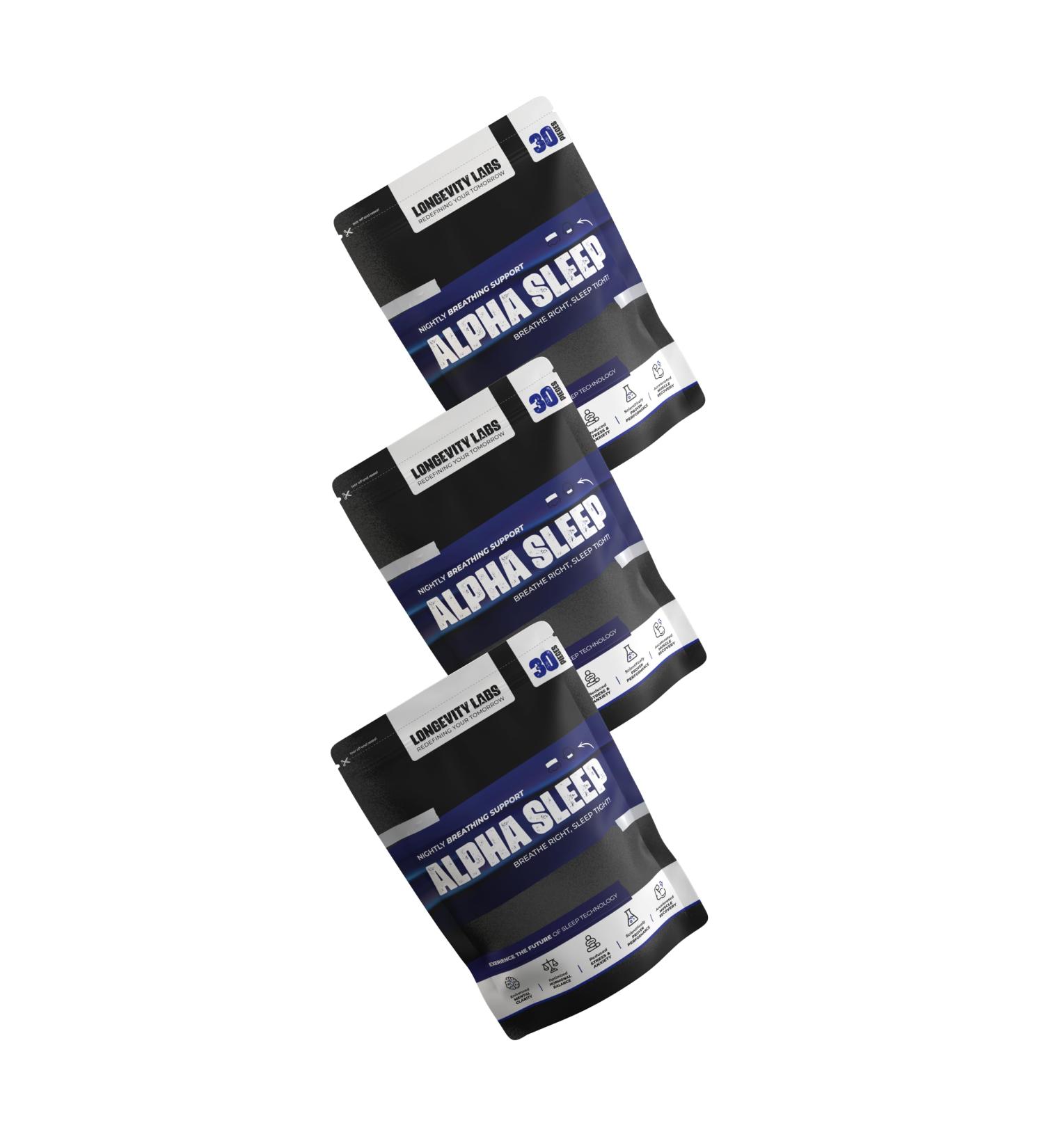 Alpha Sleep Mouth Tape and Nasal Strips for Men - 2in1 Anti Snoring Aids - Lasts All Night - Instant Results - 3 Month Supply - Buy Online on GoSupps.com