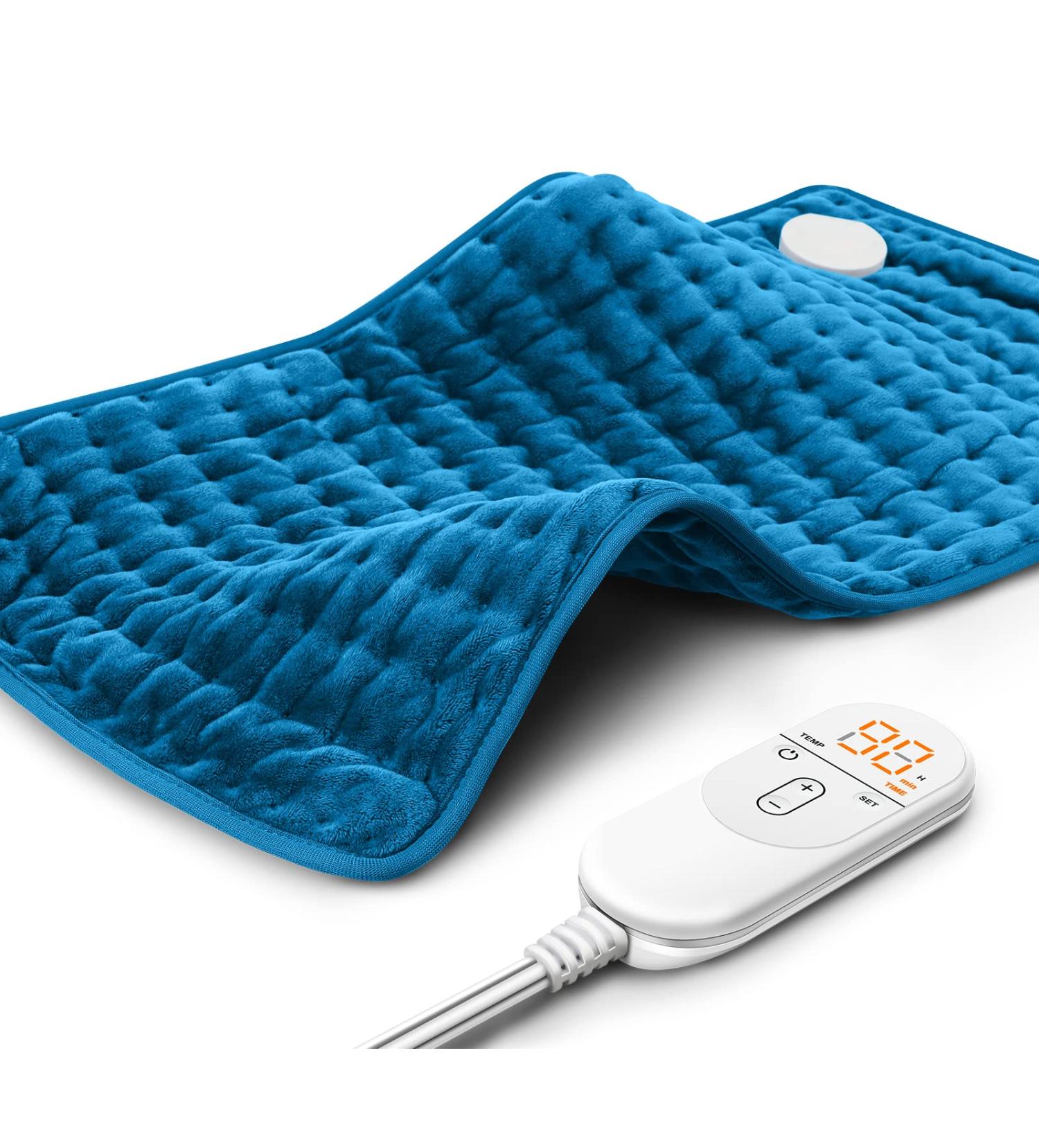 Electric Heating Pad for Back Pain Relief - 6 Heat Settings, Auto-Off, Moist/Dry Heat - Christmas Gift - 12 x 24 Navy Blue - Buy Online on GoSupps.com