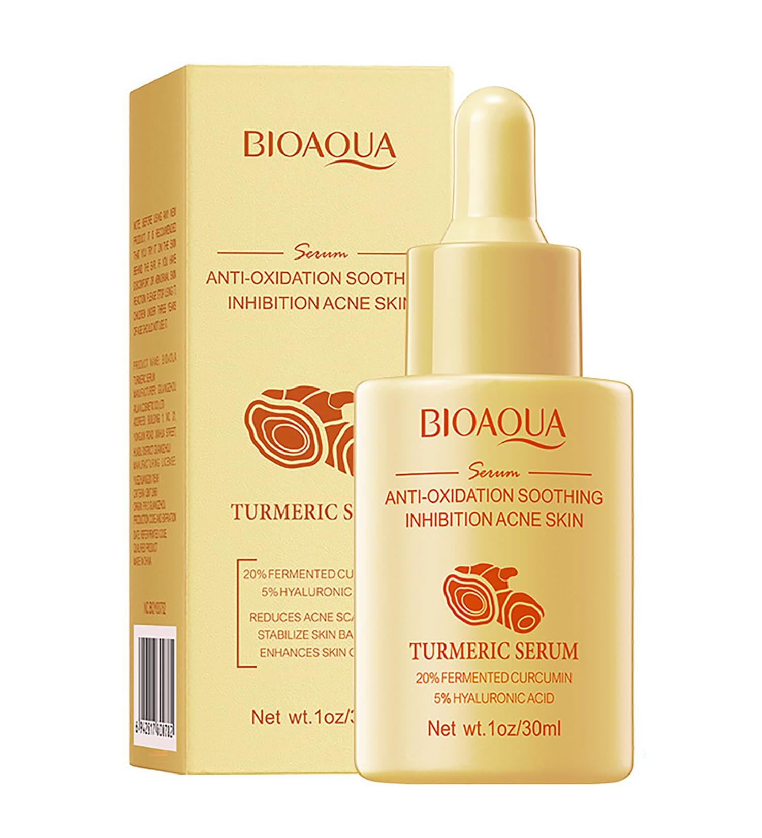 BIOAQUA Turmeric Facial Serum | Anti-Oxidation & Soothing Acne Relief | Hyaluronic Acid Moisturizer | 30ml - Buy Online on GoSupps.com