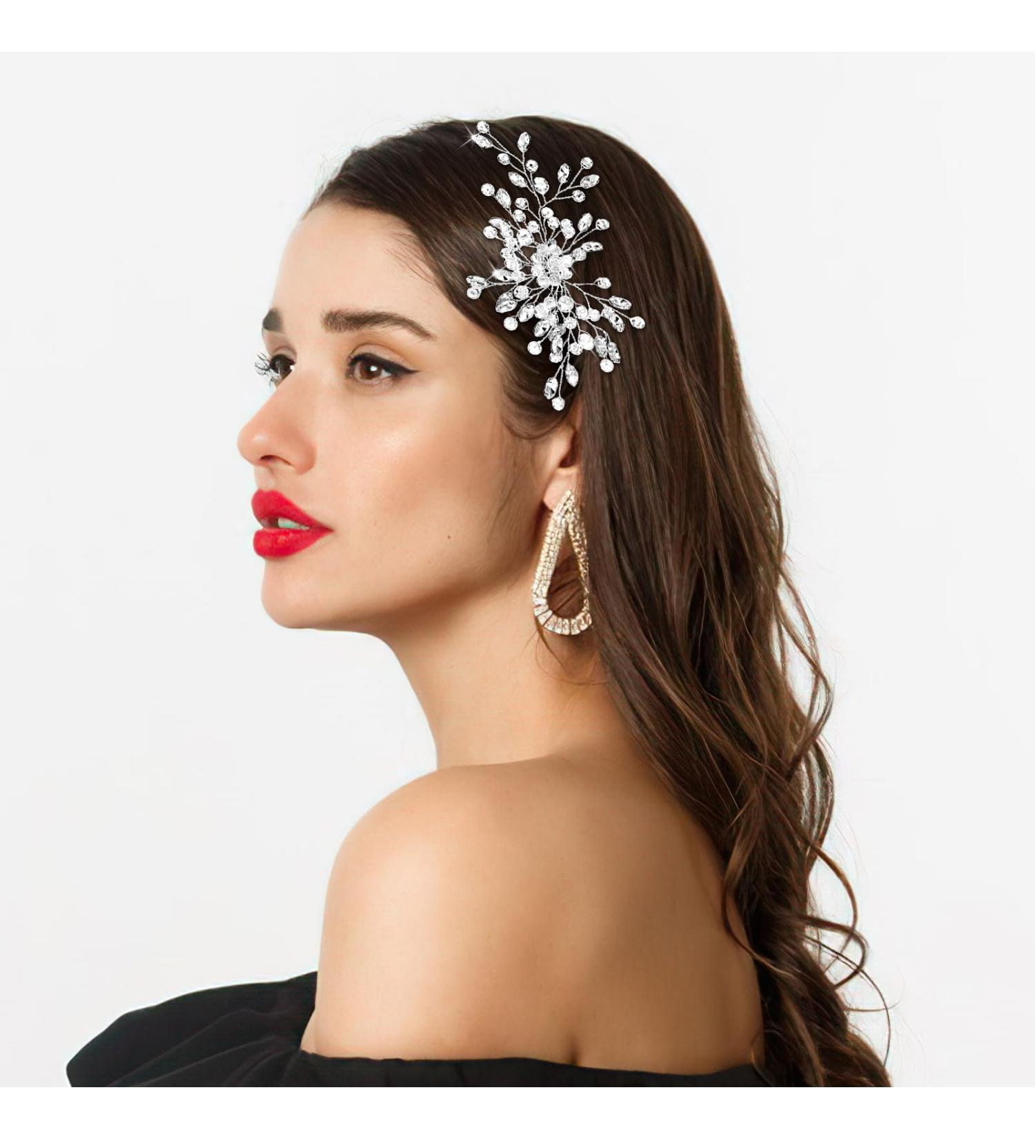 Bridal Hair Comb Flower Crystal Bride Wedding Hair Comb Rhinestone Bridal Side Comb Silver Crystal Bridal Hair Comb Sparkle Bridal Hair Accessories For Women Girls Brides Bridesmaids - Buy Online on GoSupps.com