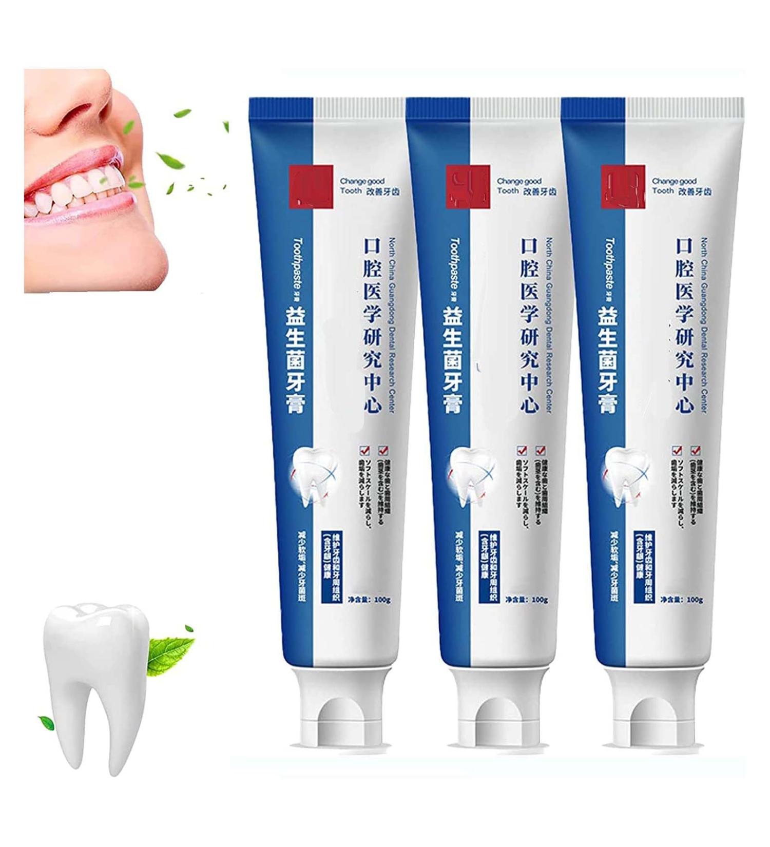 Japanese Probiotic Tooth Whitening Toothpaste - Stain Removal & Plaque Remover | 3-Piece Set for Brightening & Immediate Natural Results - Buy Online on GoSupps.com