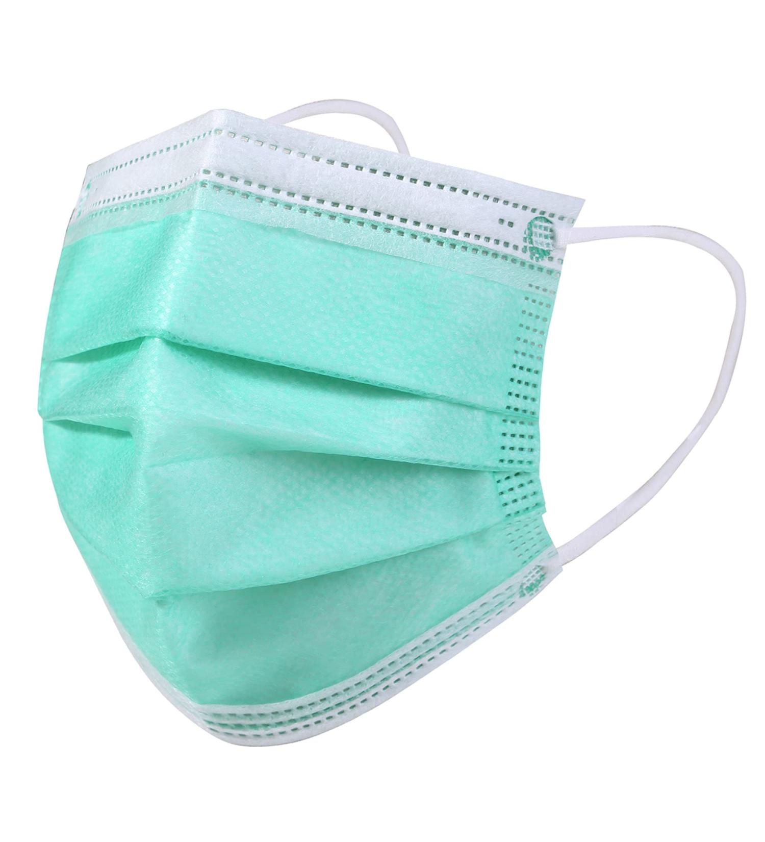Kata 3-Ply Pleated Disposable Children's Face Masks - Green One Size Box of 50 - International Shipping Available - Buy Online on GoSupps.com