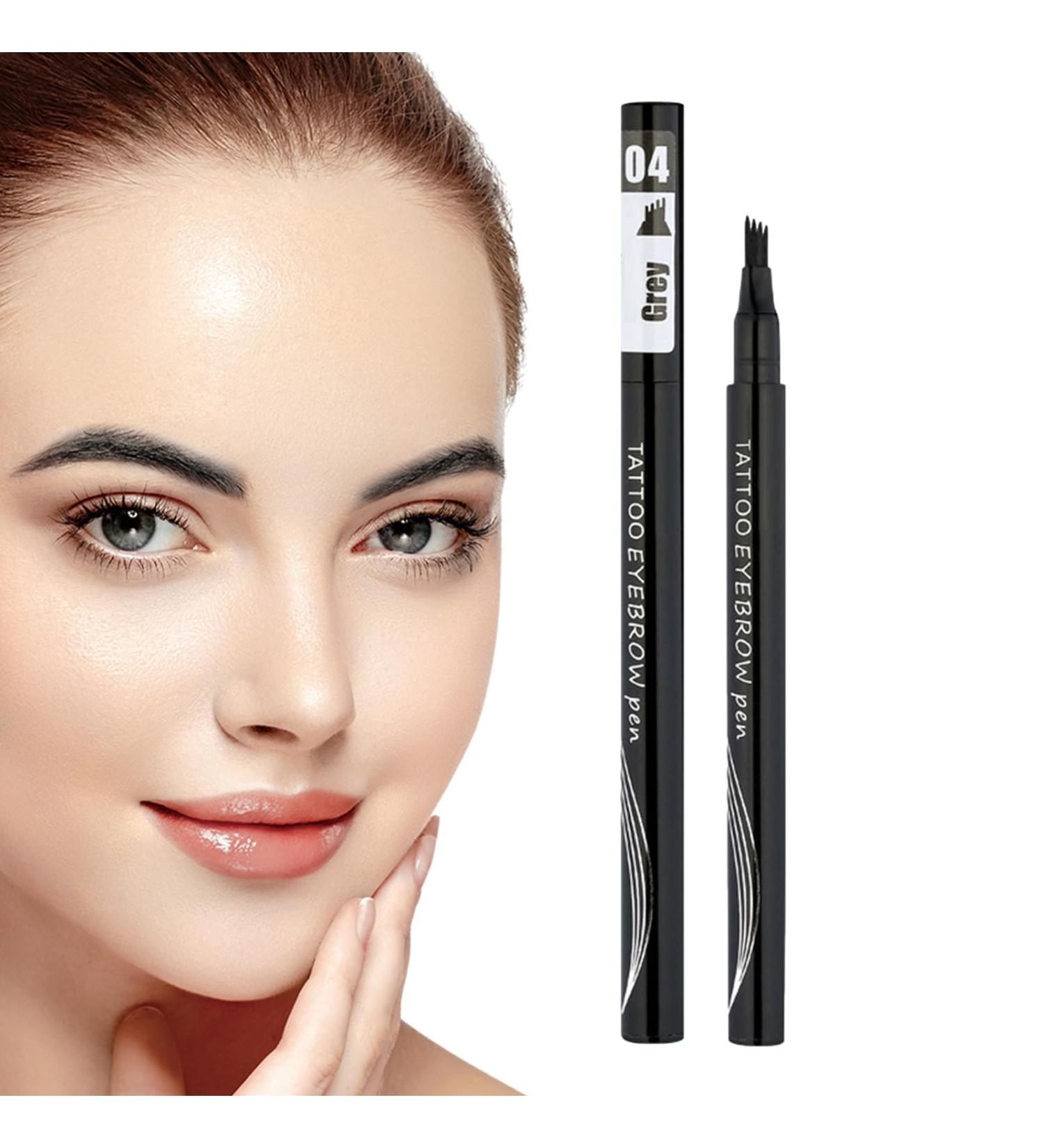 Eyebrow Pencil with Multi Forks | Portable Eyebrow Contouring Pencils with 4 Tips - Eyebrow Contouring Supplies for Working Home Traveling Dating Gathering Kagrote 4# Gray - Buy Online on GoSupps.com