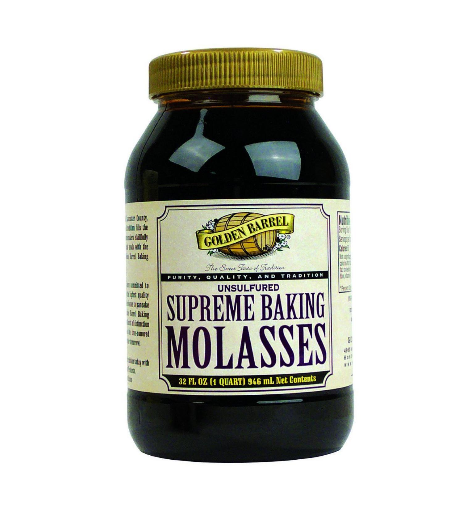 Golden Barrel Unsulfured Supreme Baking Molasses, 32 Oz. Bottle