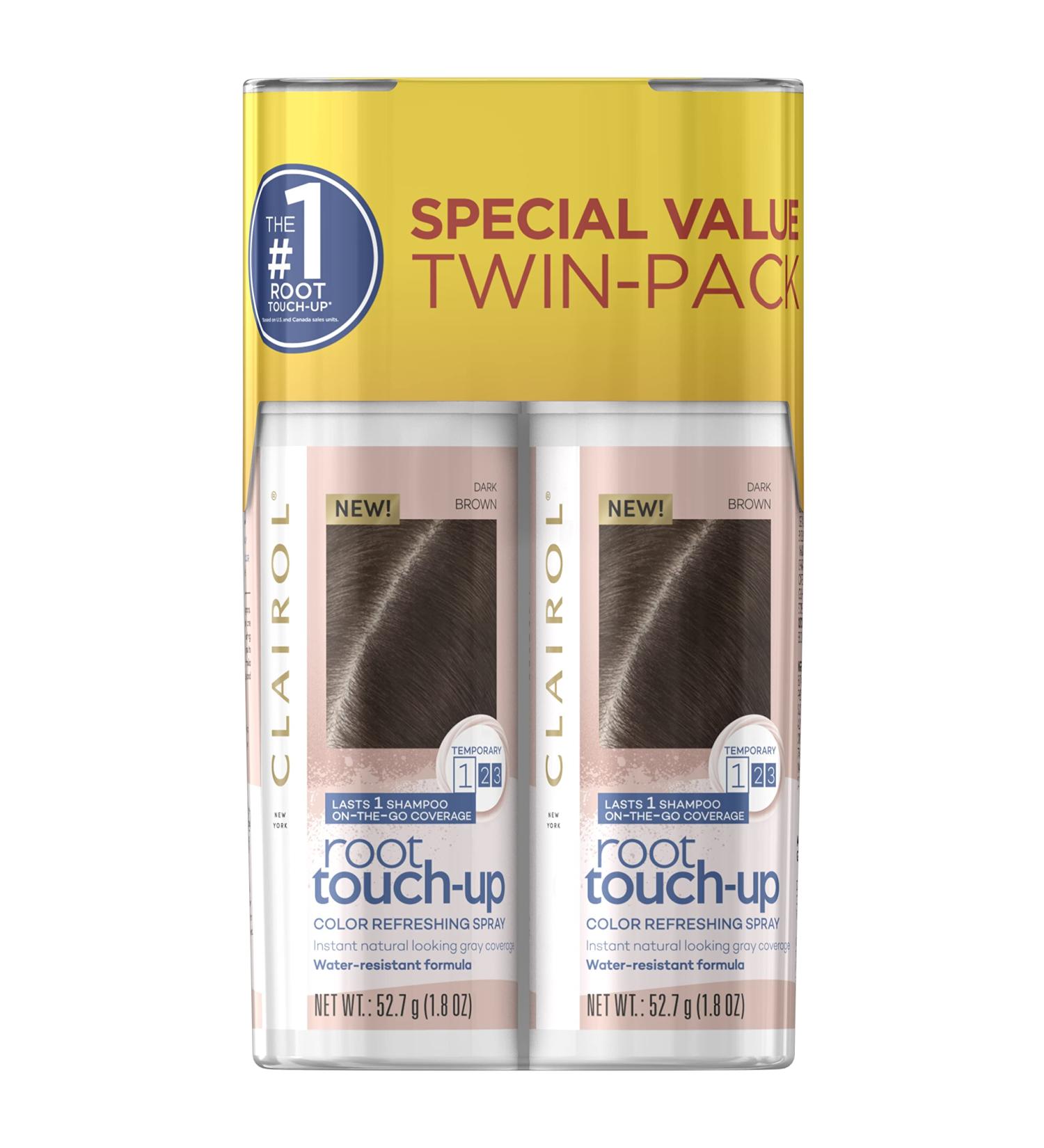 Clairol Root Touch-Up Temporary Spray Dark Brown Hair Color 2 Count - Packaging May Vary - Buy Online on GoSupps.com