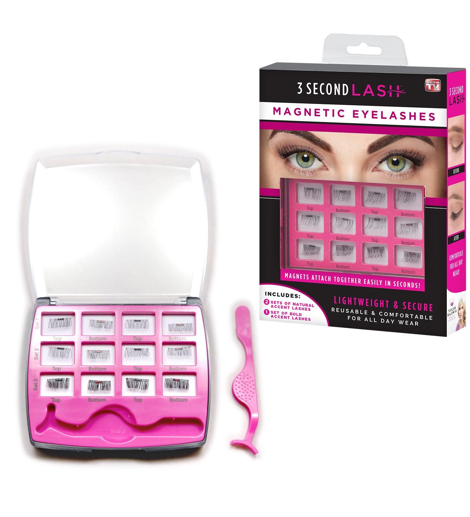 Allstar Innovations 3 Second Lash Magnetic Eyelash Accents - As Seen on TV - 3 Pair Set with 2 Natural and 1 Bold Lashes - Buy Online on GoSupps.com