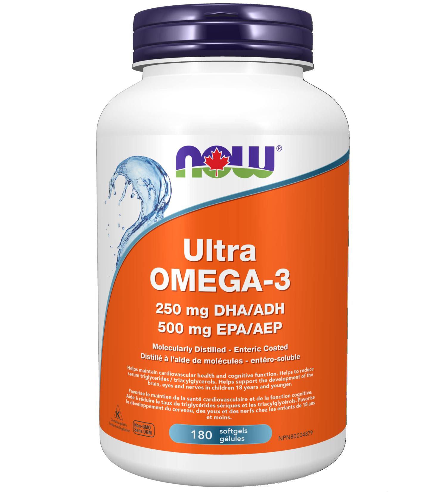 NOW Supplements Ultra Omega-3 1 000 mg Softgels 180 Count Unflavored 180 count (Pack of 1) - Buy Online on GoSupps.com