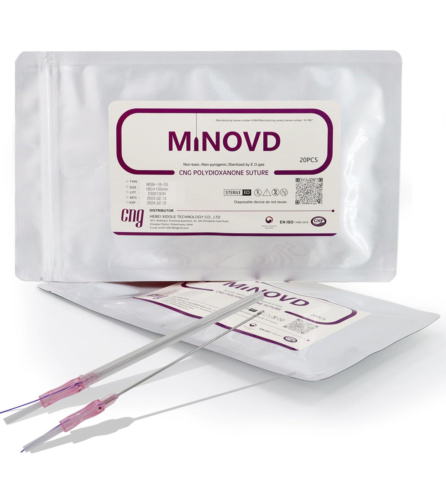 Minovd PDO Gearwheel Thread - 360r Bidirectional Tooth Wheel for V-Face Lift 18g 100mm 20 Pieces - Effective Skin Tightening Solution - Buy Online on GoSupps.com