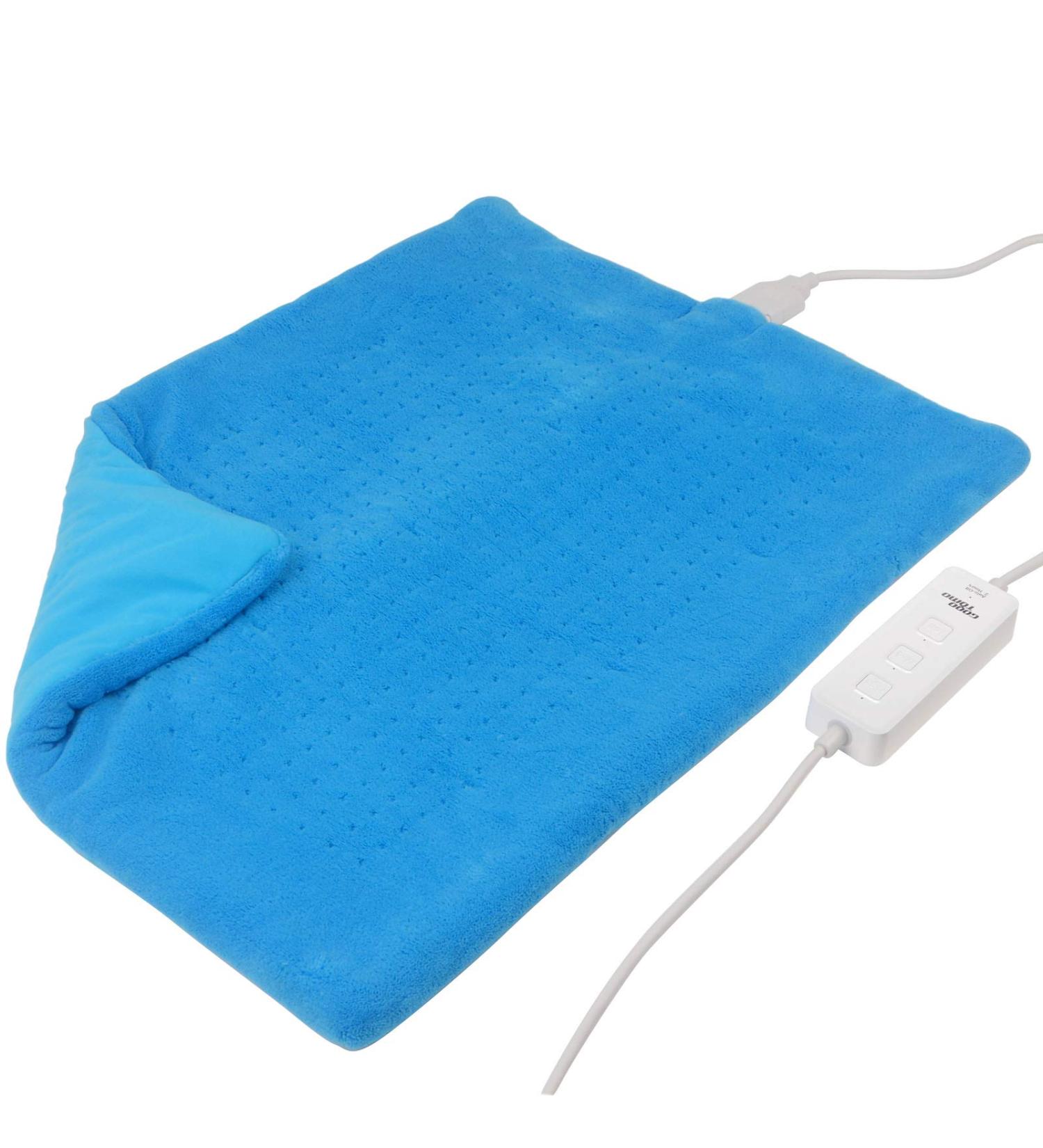 GOQOTOMO Weighted Heating Pad for Fast Pain Relief - Moist/Dry Heat Therapy for Back, Waist, Abdomen, Shoulder, Neck and Cramps - Auto-Off Hot Heated Pad (Blue, 19*24) - Buy Online on GoSupps.com