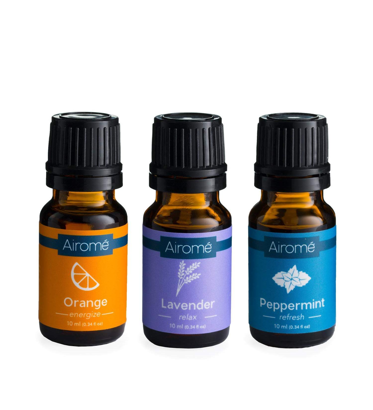Airom Aromatherapy Essentials Gift Set - 3 Pack of 10 ml Therapeutic Grade Oils | Lavender Orange Peppermint - Perfect International Shipping - Buy Online on GoSupps.com