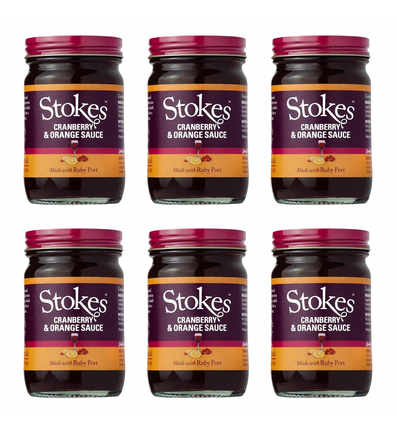 Stokes Cranberry & Orange Sauce with Ruby Port 215g - Pack of 6
