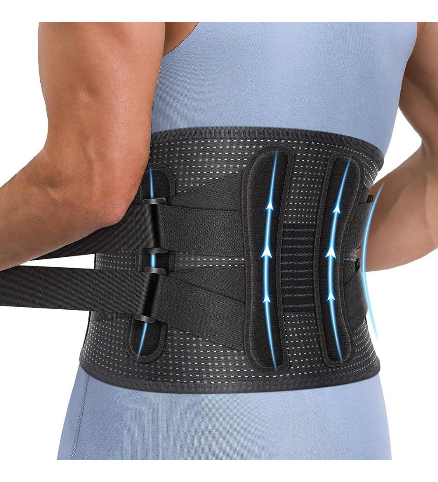 Lower Back Support Brace For Men And Women Breathable Lumbar Decompression Belt Posture Correction Waist Trainer For Instant Back Pain Relief From Injury Herniated Disc And Scoliosis (Color : Black Black L - Buy Online on GoSupps.com