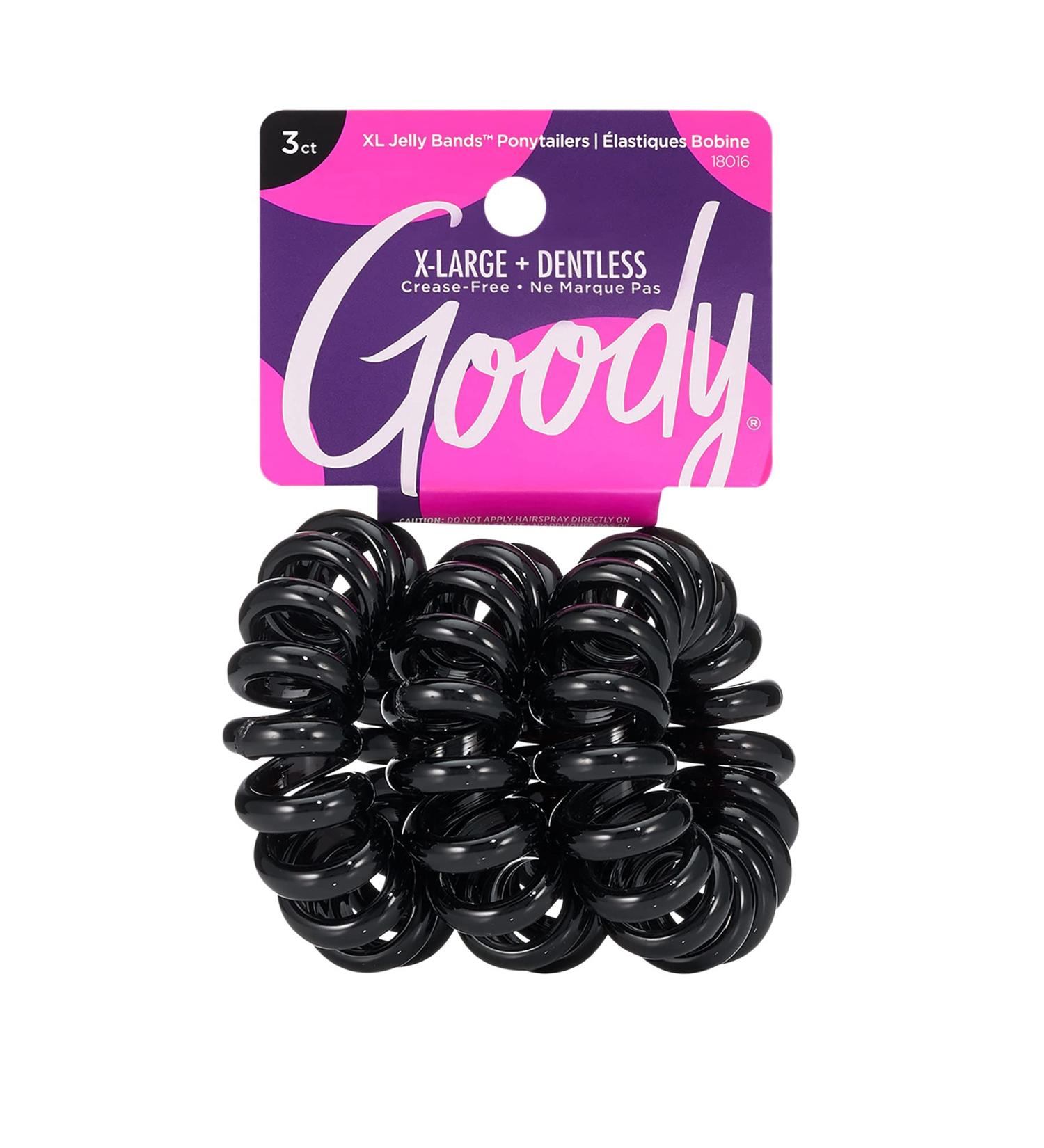 Goody Dentless Jelly Bands Elastic Hair Coils - Black - Medium to Thick Hair - 3 Count - Buy Online on GoSupps.com