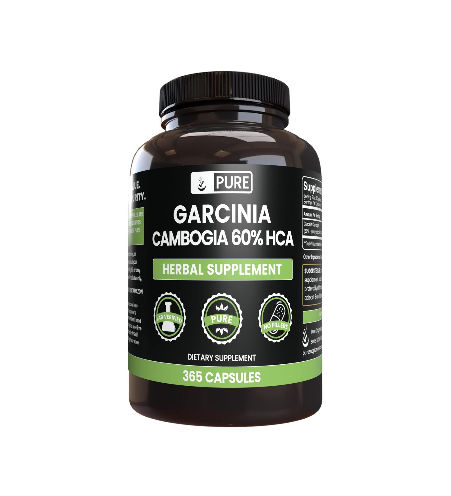365 Capsules Pure Garcinia Cambogia - No Magnesium or Rice Fillers - Lab Verified - Buy Online on GoSupps.com