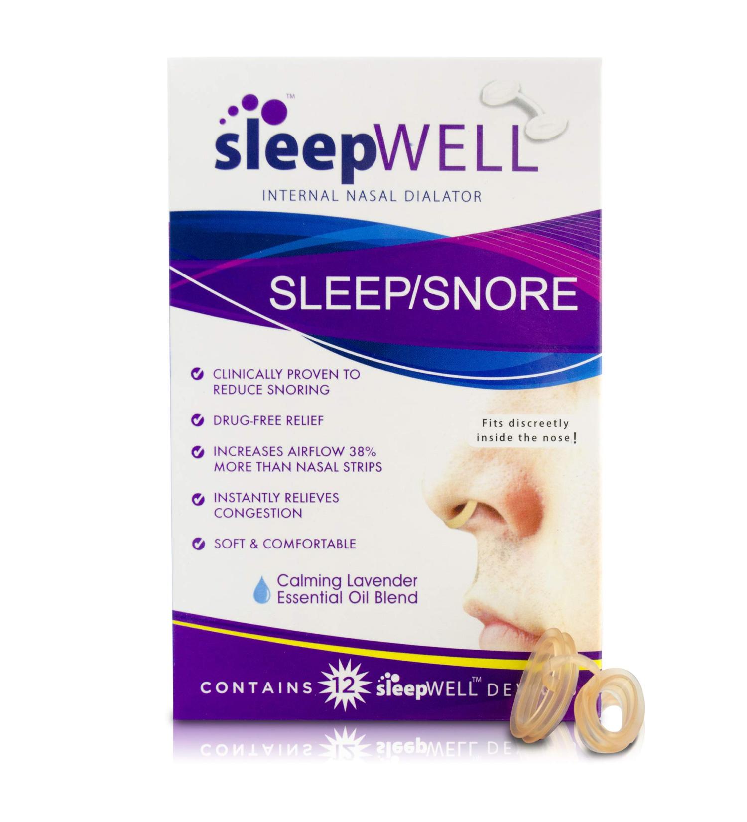 sleepWELL Internal Nasal Dilator for Snoring Relief - 12 Count - Buy Online on GoSupps.com