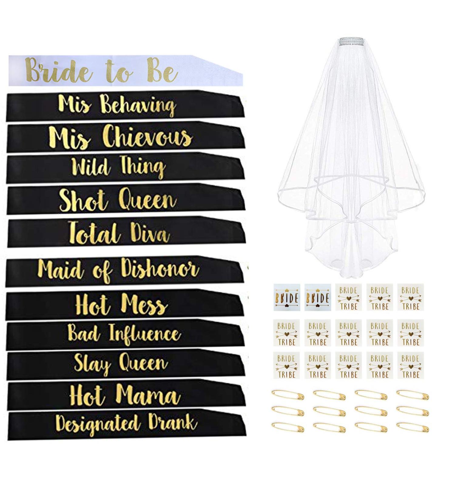 Bachelorette Party Bride to Be Kit Bride Tribe Sash Set for Bridal Shower Hen Party Decorations Engagement Party Favors & Supplies (30PCS) 13PCS - Buy Online on GoSupps.com