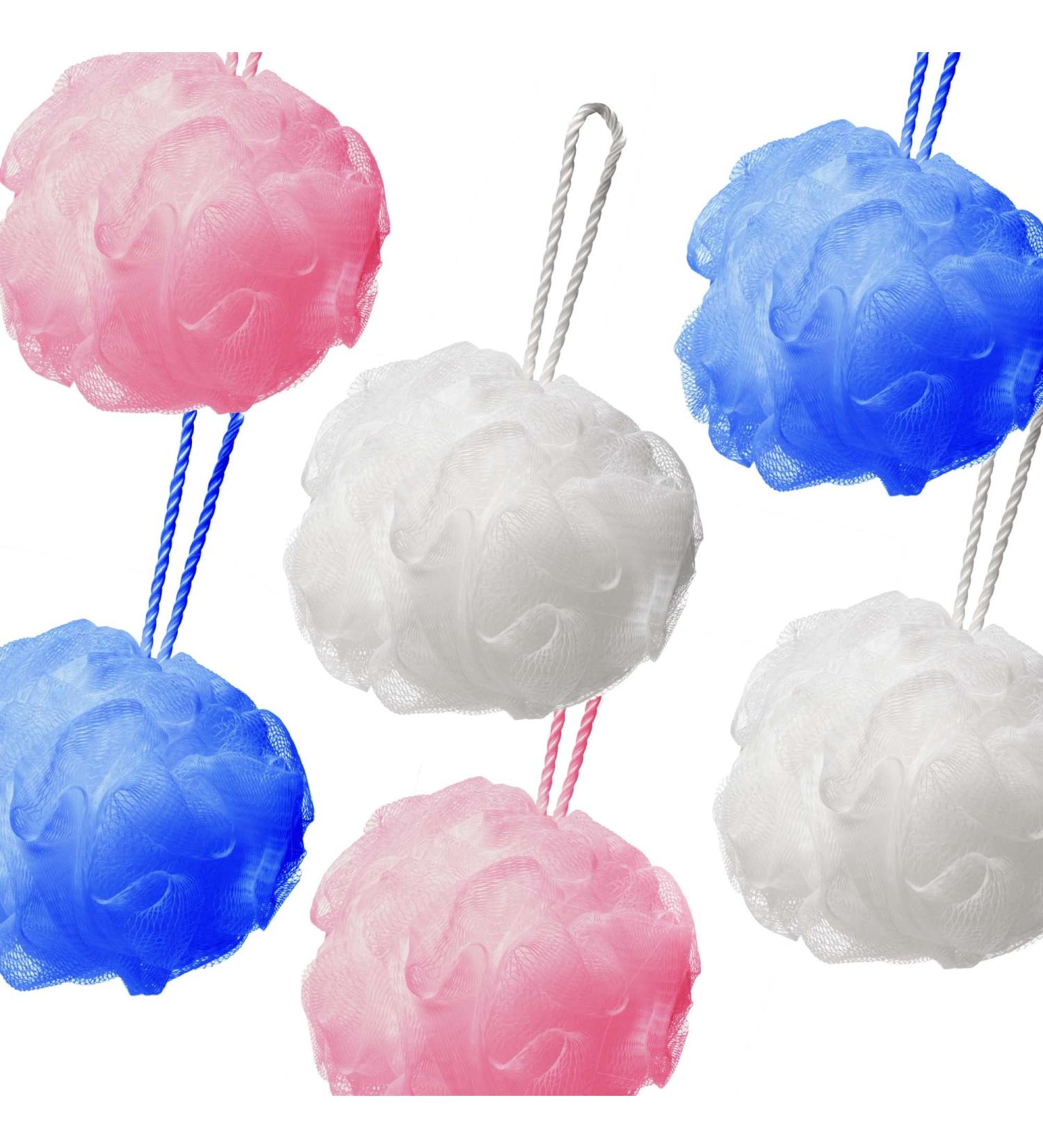Bath Shower Sponge Loofahs 60g Mesh Pouf Shower Ball Exfoliating - Pack of 6 - Buy Online on GoSupps.com