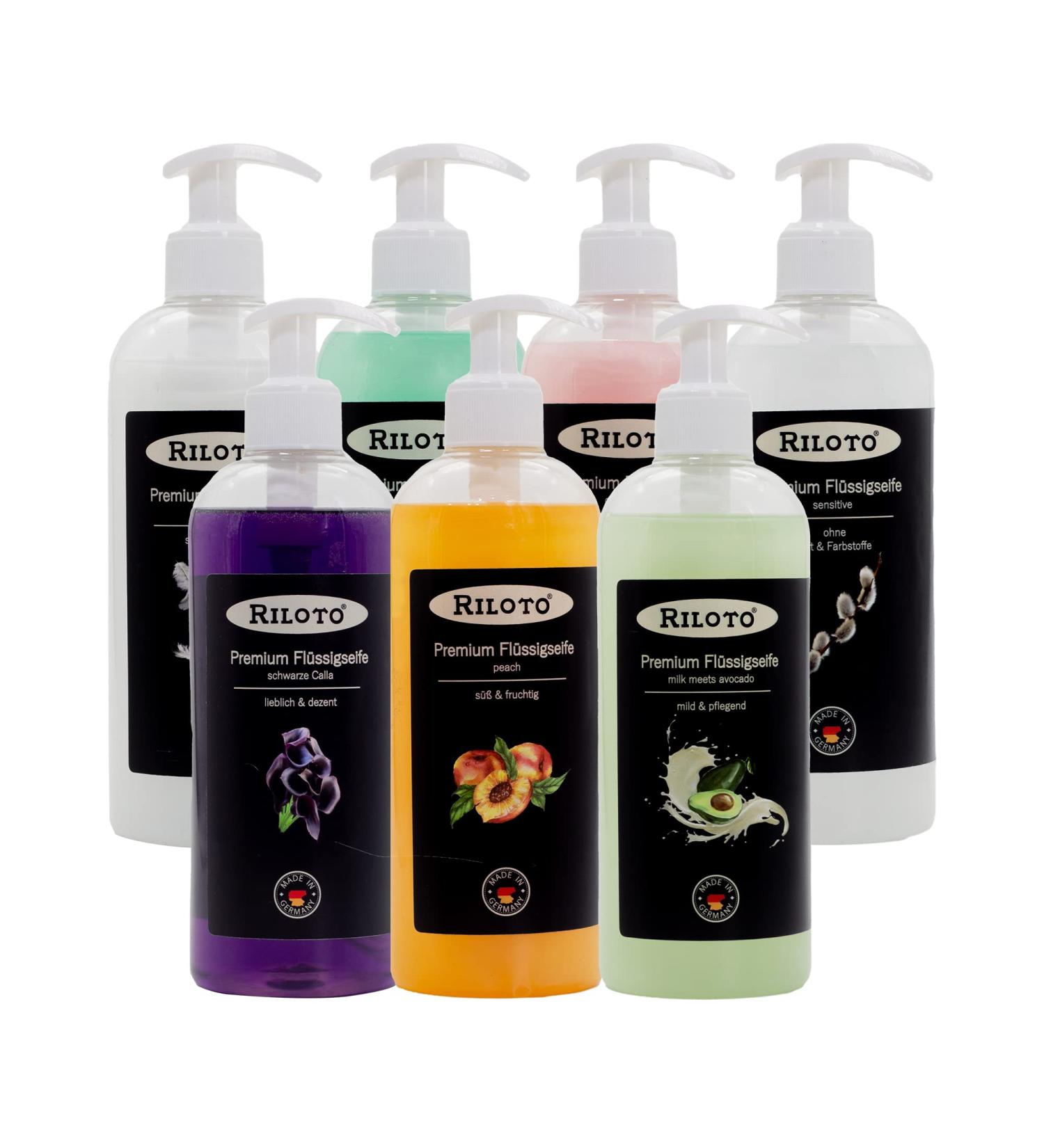 Lorito Liquid Soap Set - 7x500ml Hand Soap Variety | pH-Neutral & Gentle for Sensitive Skin | 7 Fragrances for All Skin Types - Buy Online on GoSupps.com