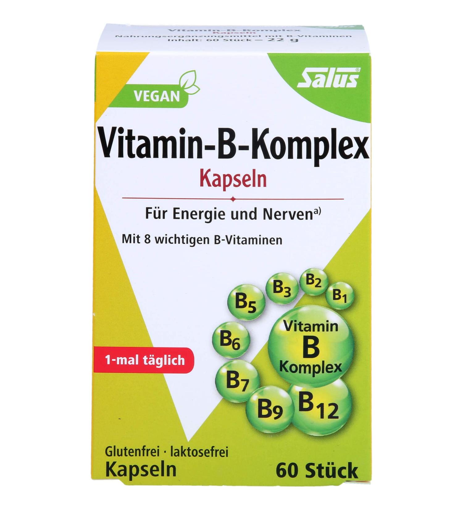Salus Vitamin B Complex Vegetable Capsules - 60 pcs | Premium Energy & Immune Support | International Shipping Available - Buy Online on GoSupps.com
