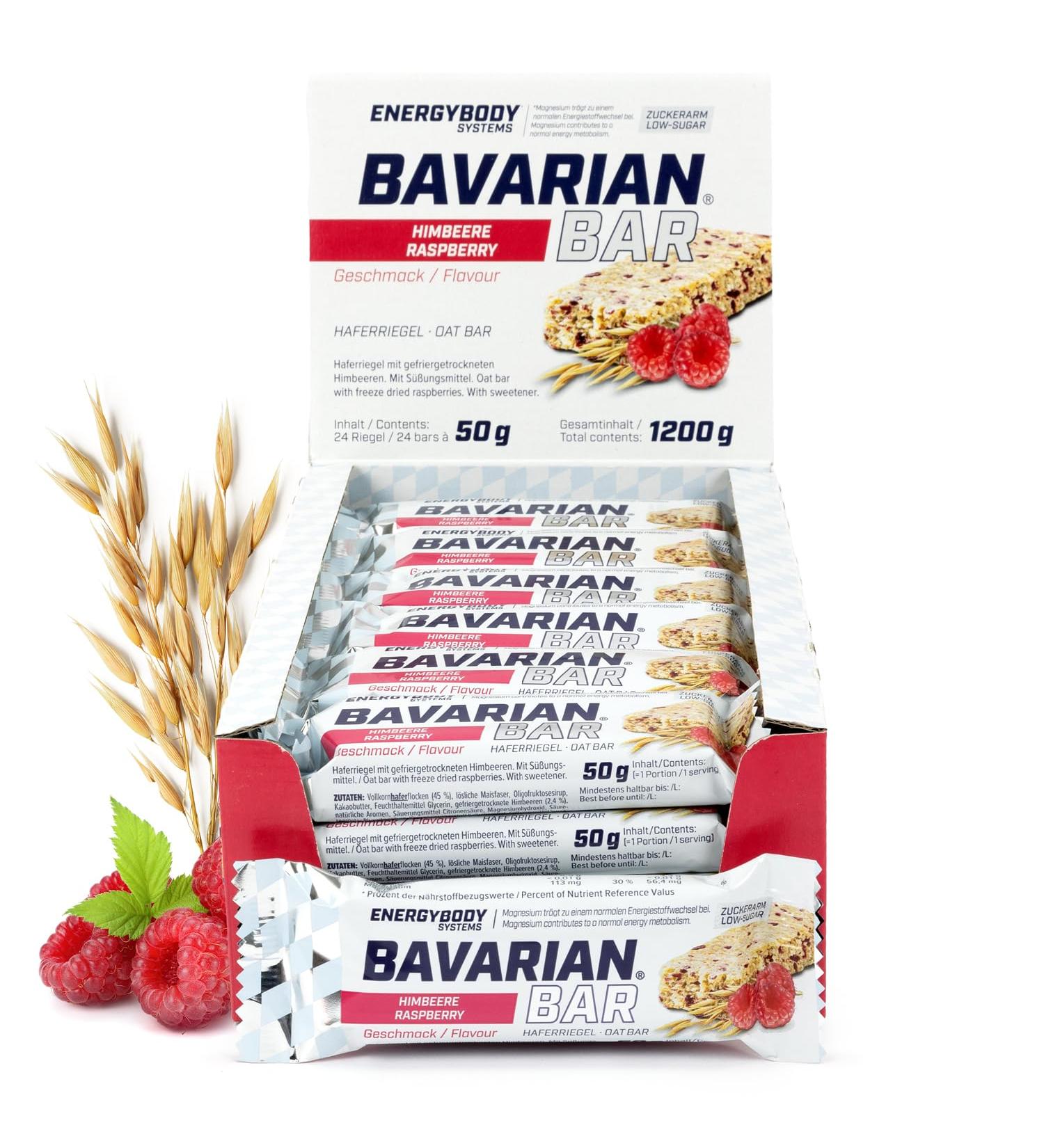 Energybody Bavarian Bar Raspberry - 24x50g Energy Bar | No Chocolate Perfect for Endurance & Strength Training | Healthy Cereal Bar for Leisure & Professionals - Buy Online on GoSupps.com