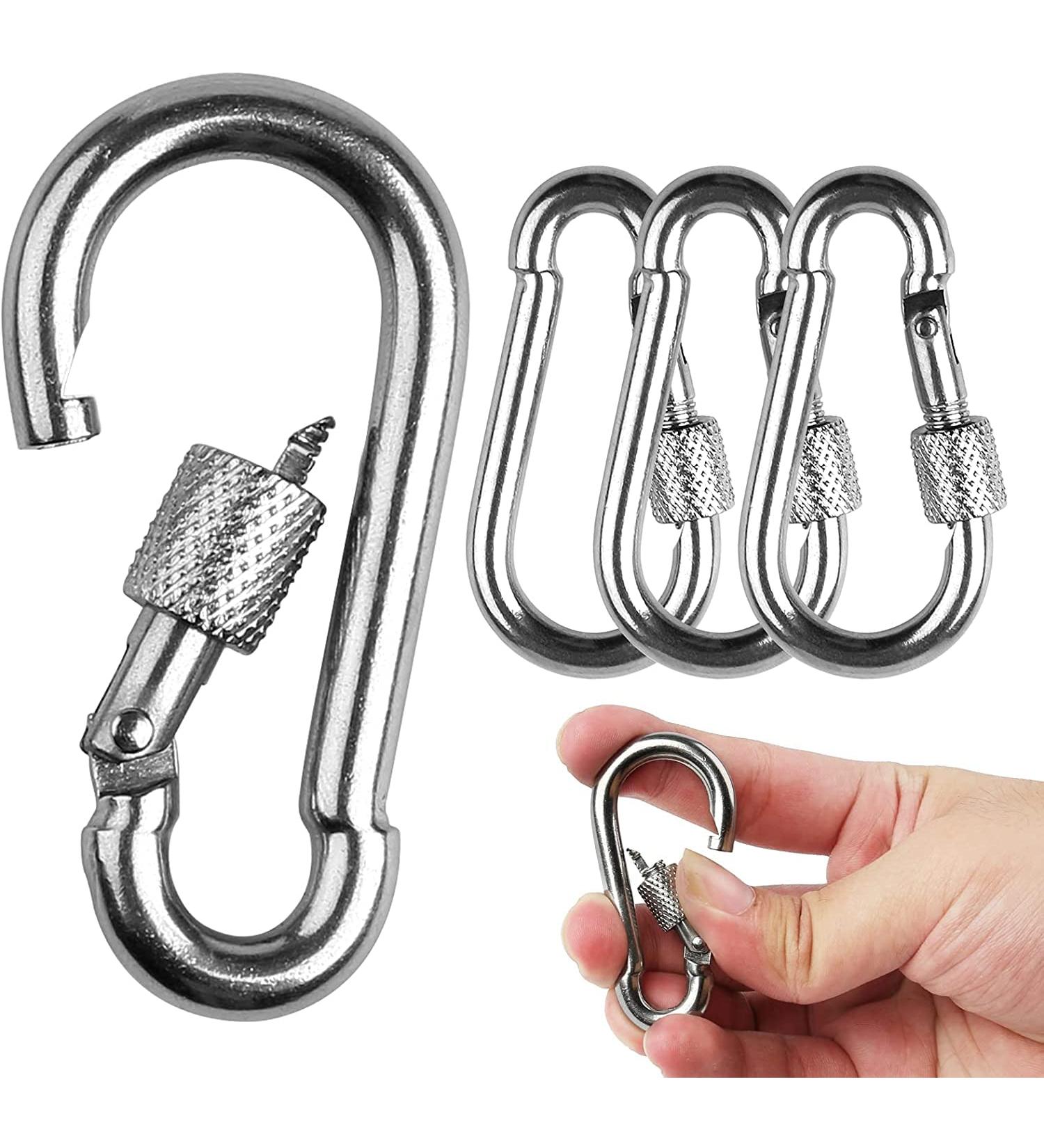 Buy DONQL 4 STK M6 Stainless Steel Carabiner Hooks - 135 kg Load Capacity for Camping Keys & Outdoor Use - Buy Online on GoSupps.com