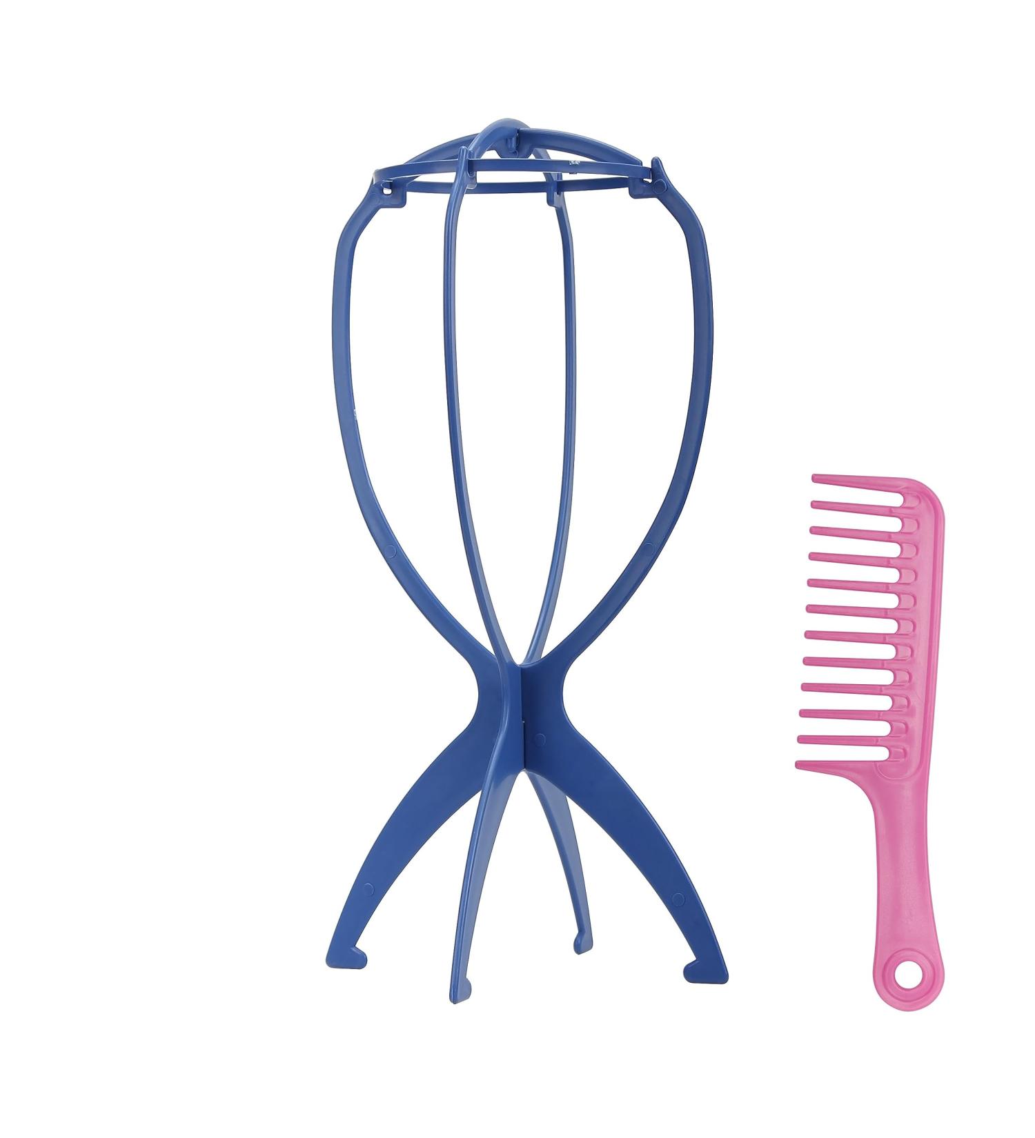 XCZYN Portable Wig Stand Holder - Collapsible & Durable for Multiple Wigs | Women s Travel Wig Drying Display Tool - Dark Blue (1 Pc) - Buy Online on GoSupps.com