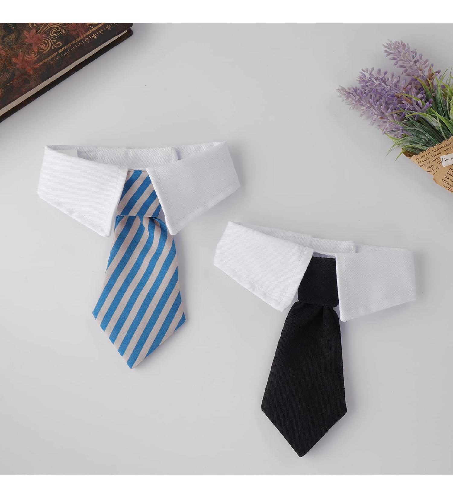 Molain 2 Pcs Pet Cat Dog Bow Tie Cat Collar Bow Tie Adjustable Bowtie for Puppy Party Formal Neck Ties for Dogs & Cats Dog Necktie Costumes for Dogs 30cm/11.8in Black+Blue Stripe Dog Collar Bow Tie 2 Colors Pet Bow Ties - Buy Online on GoSupps.com
