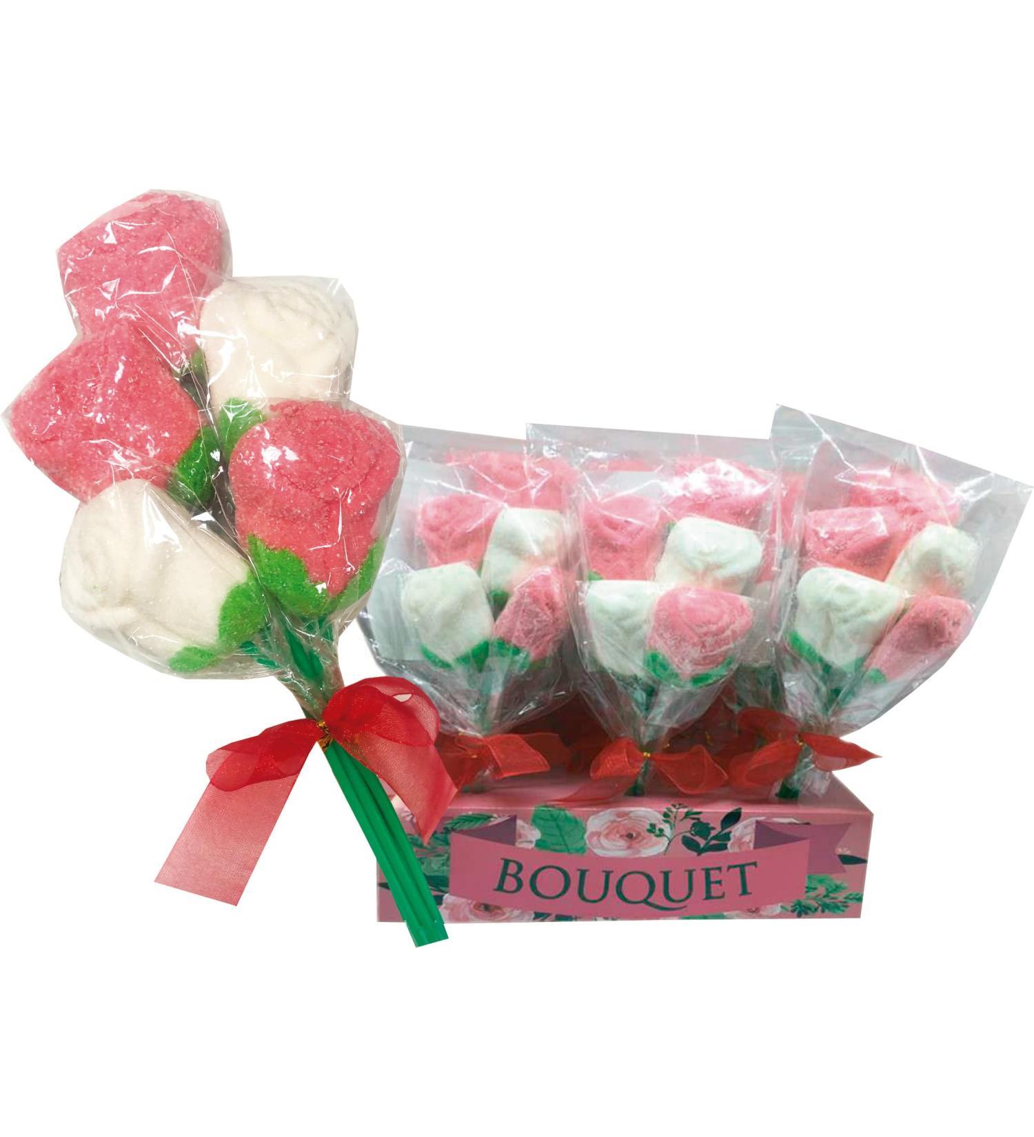 SIDRAL Pack of 12 Strawberry Bouquet Rose Lollipops (75g) - Lollipops Valentine's Day Sweets Gluten-Free Treat Kit - Valentine's Day Sweets Couple Gifts - Buy Online on GoSupps.com