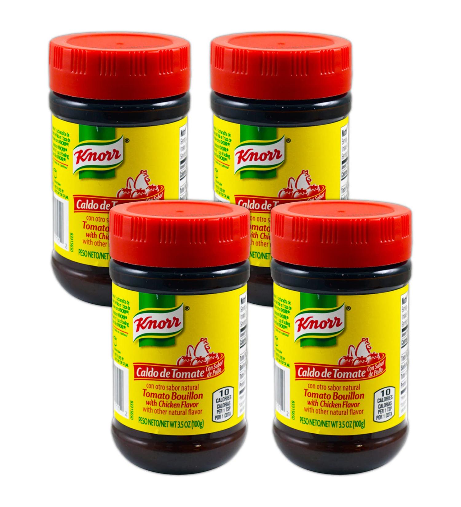 Knorr US Knorr Tomato Chicken Bouillon 4 Pack Caldo de Tomate Con Sabor de Pollo  Chicken Bouillon Granules for Soups, Stews, Homestyle Kitchen Cooking 3.5